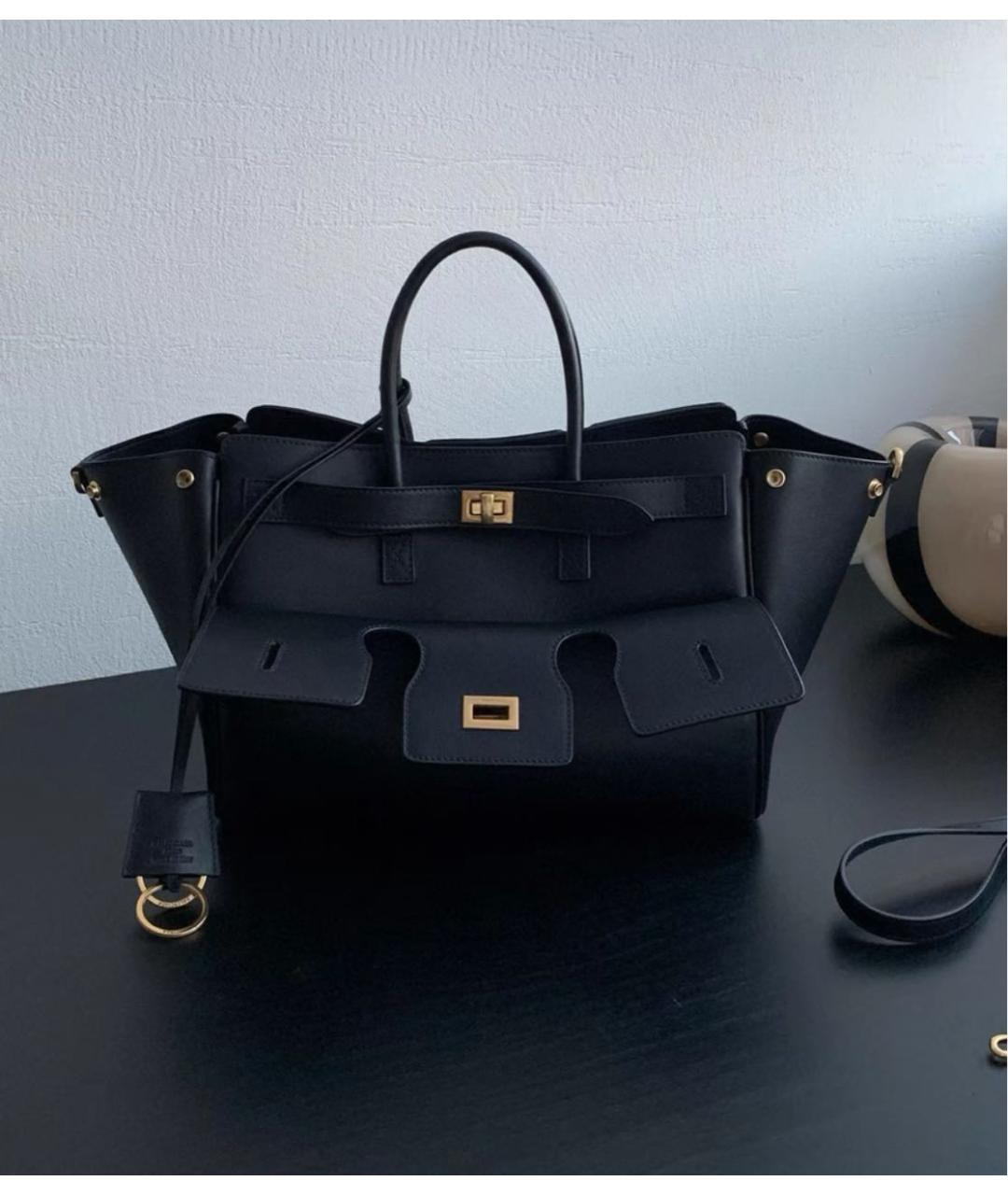 BALENCIAGA Черная кожаная сумка с короткими ручками, фото 3