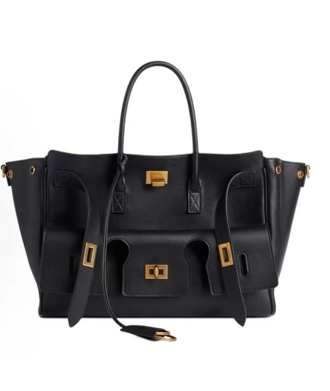 BALENCIAGA Черная кожаная сумка с короткими ручками, фото 6