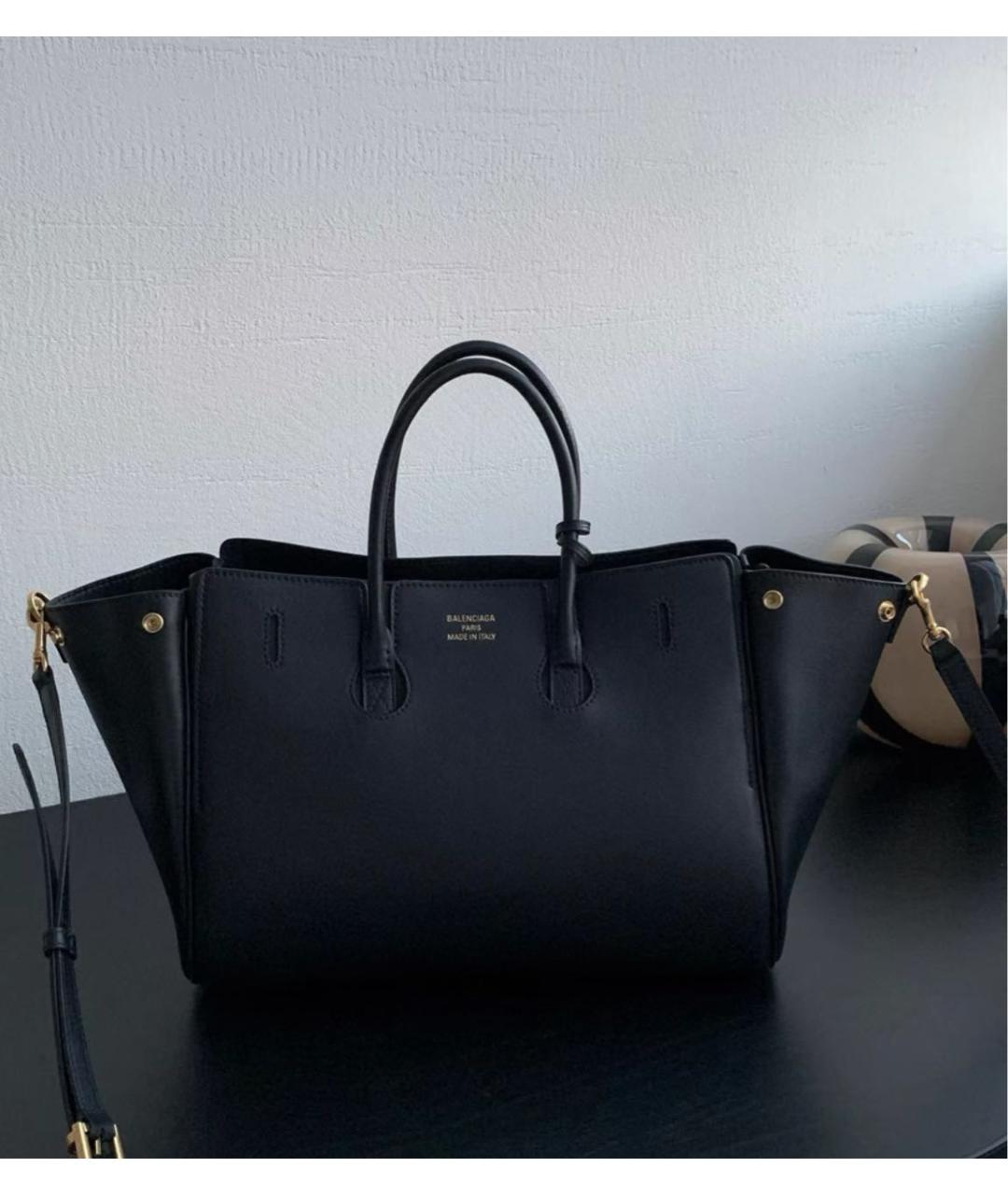 BALENCIAGA Черная кожаная сумка с короткими ручками, фото 5