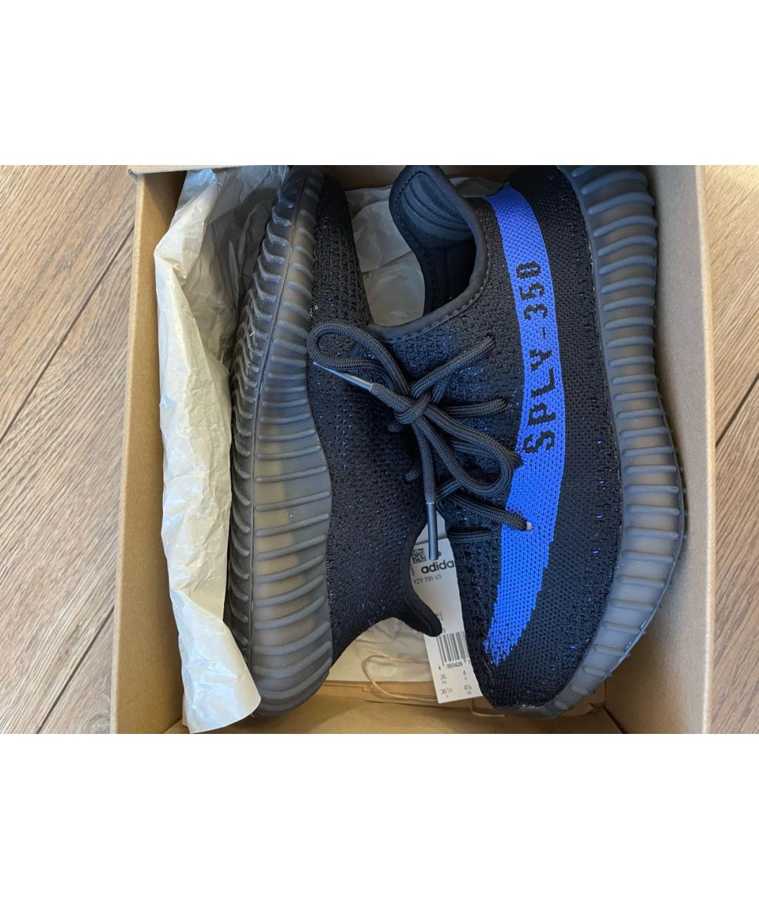 ADIDAS YEEZY Черные текстильные низкие кроссовки / кеды, фото 4
