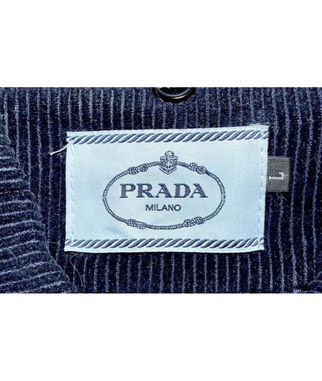 PRADA Темно-синяя полиамидовая куртка, фото 2