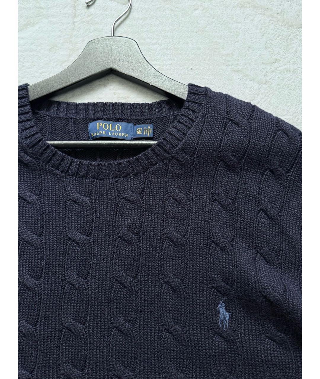 POLO RALPH LAUREN Темно-синий хлопковый джемпер / свитер, фото 3