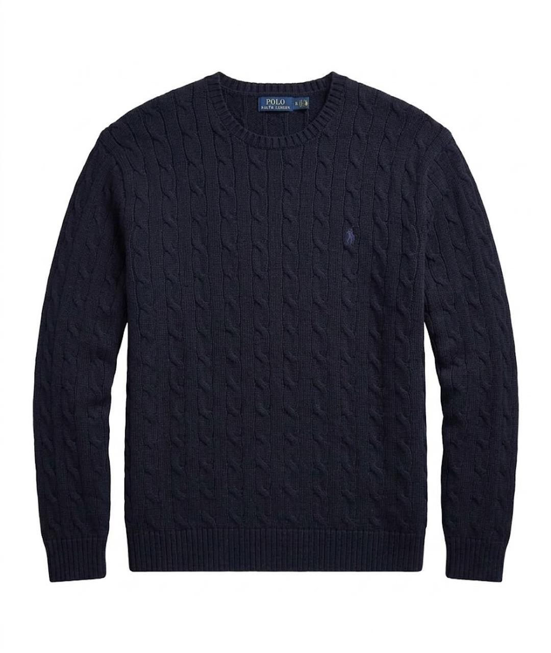POLO RALPH LAUREN Темно-синий хлопковый джемпер / свитер, фото 1