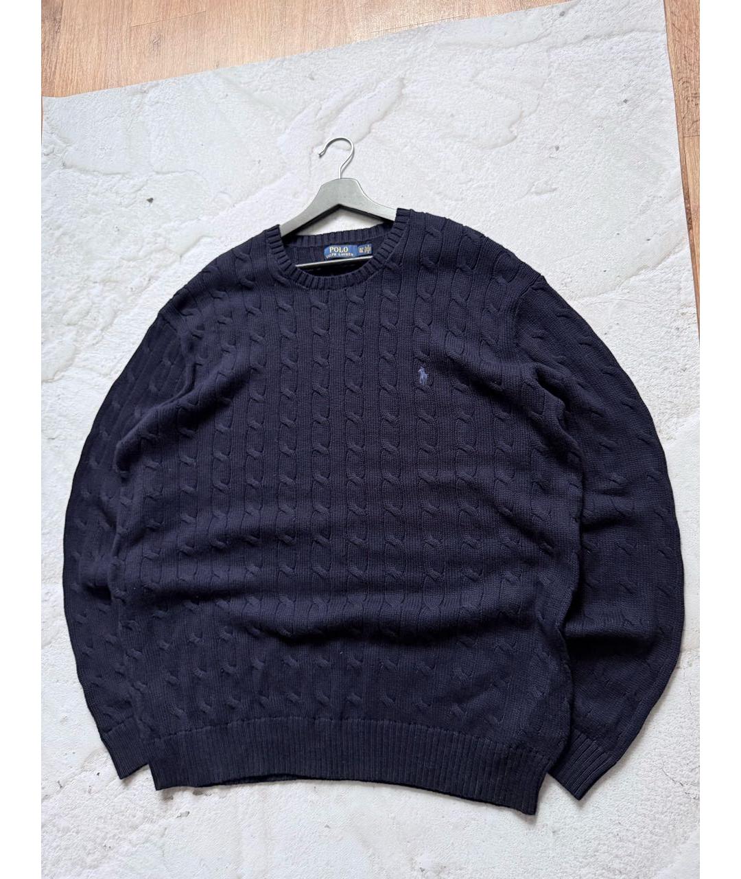 POLO RALPH LAUREN Темно-синий хлопковый джемпер / свитер, фото 2