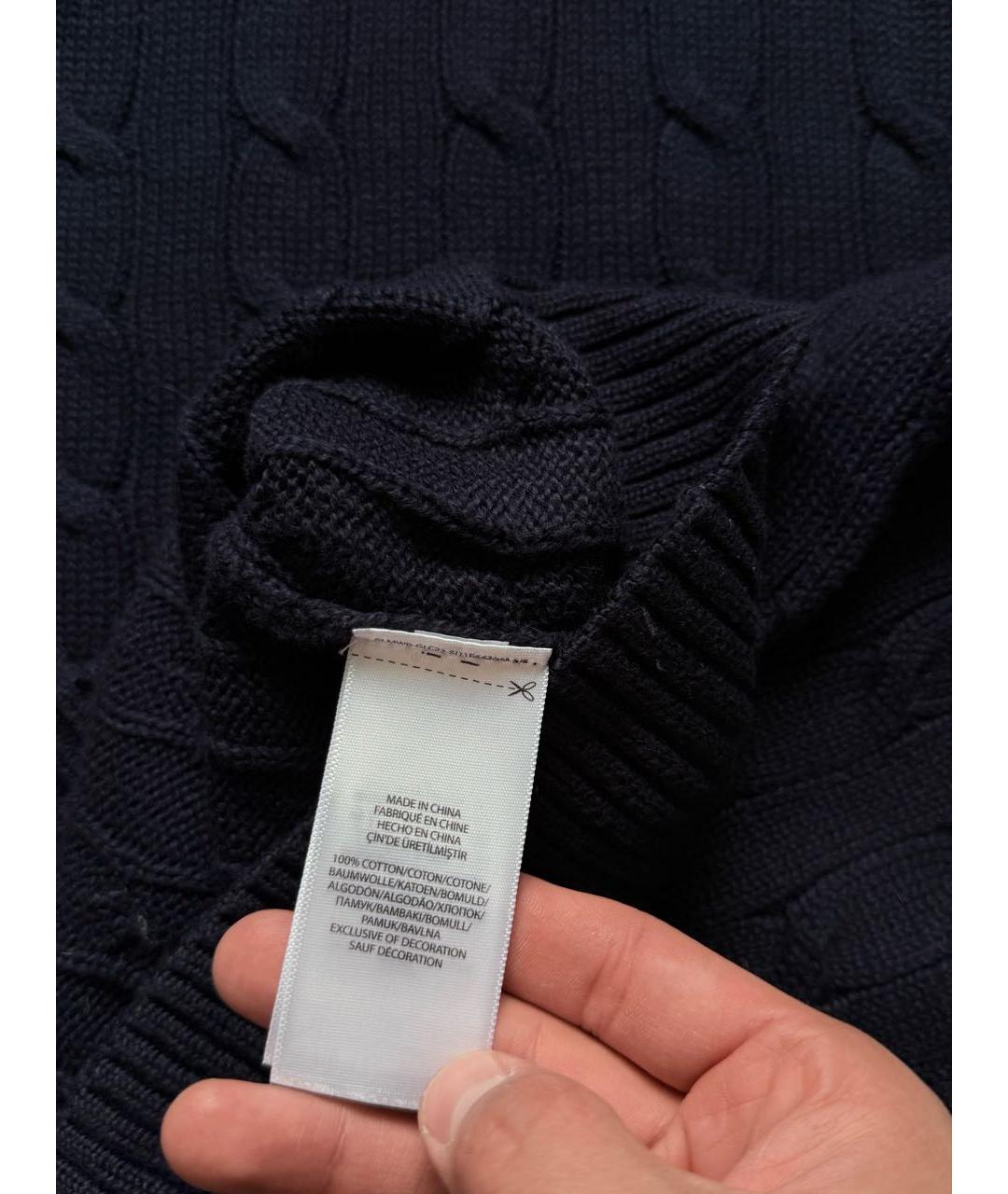 POLO RALPH LAUREN Темно-синий хлопковый джемпер / свитер, фото 4