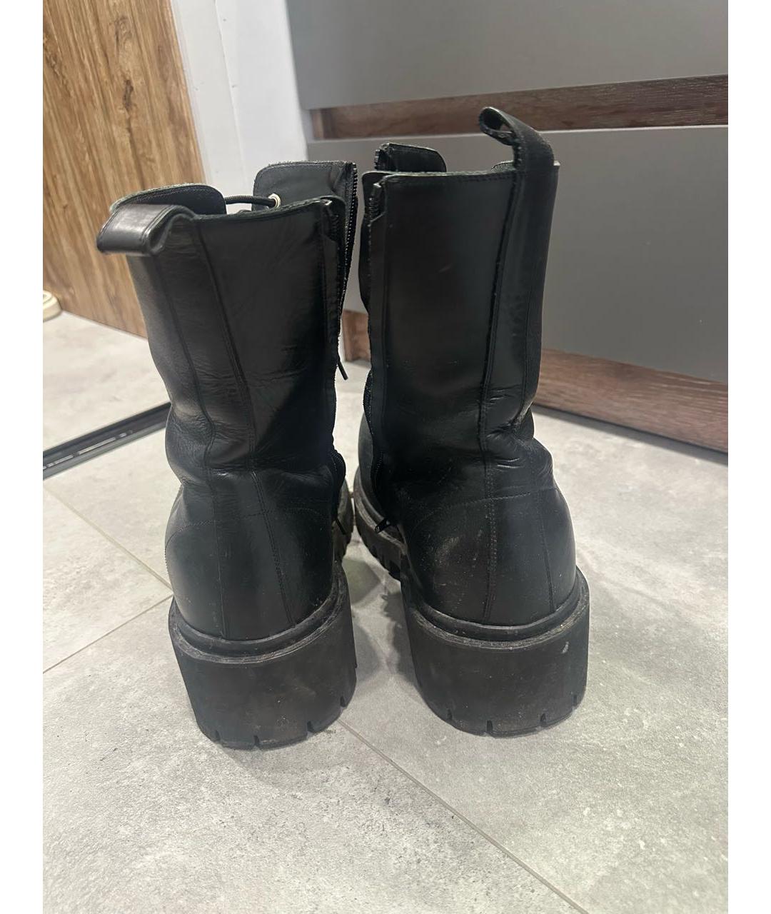 BALENCIAGA Черные кожаные высокие ботинки, фото 4