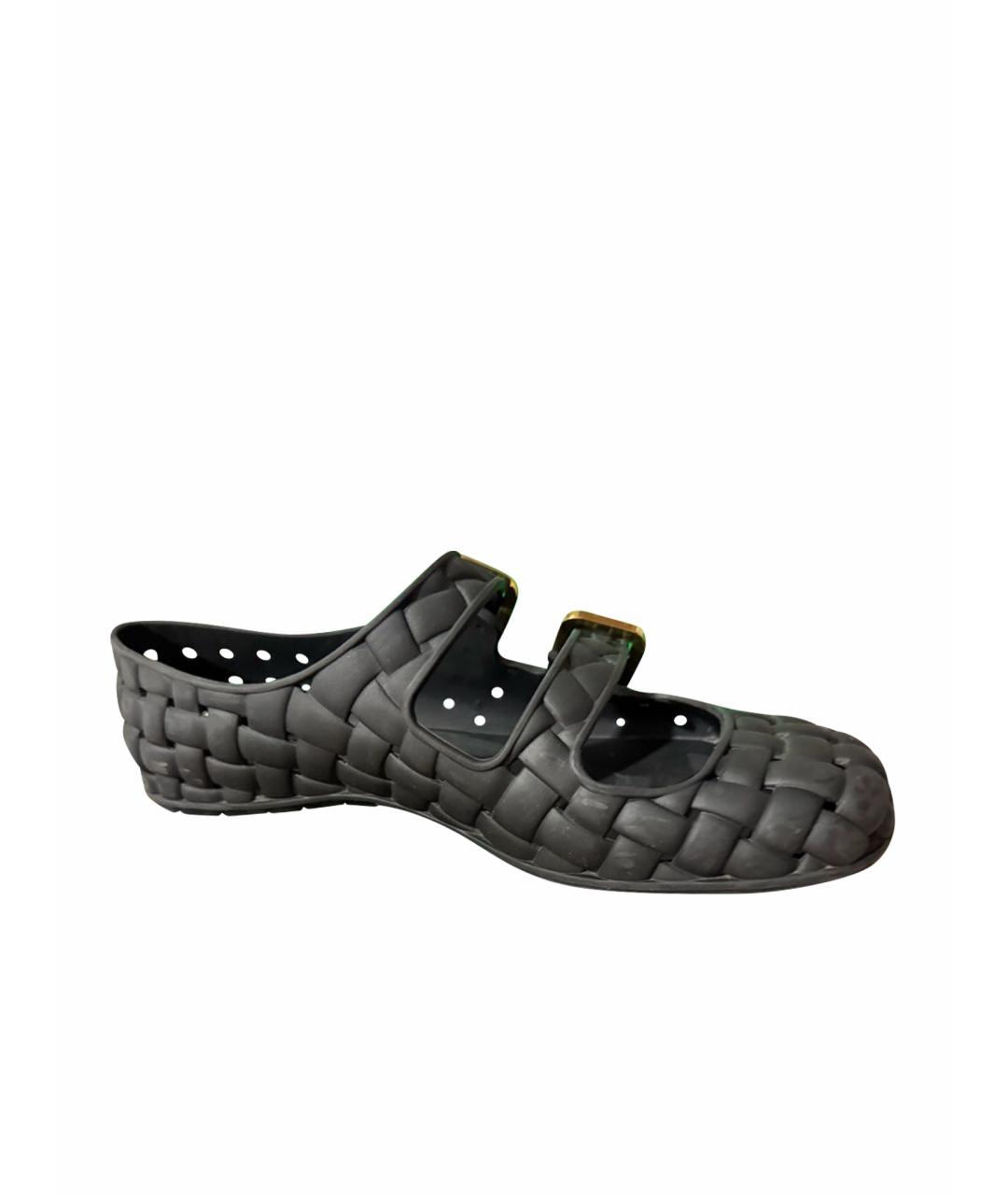 BOTTEGA VENETA Черные резиновые балетки, фото 1