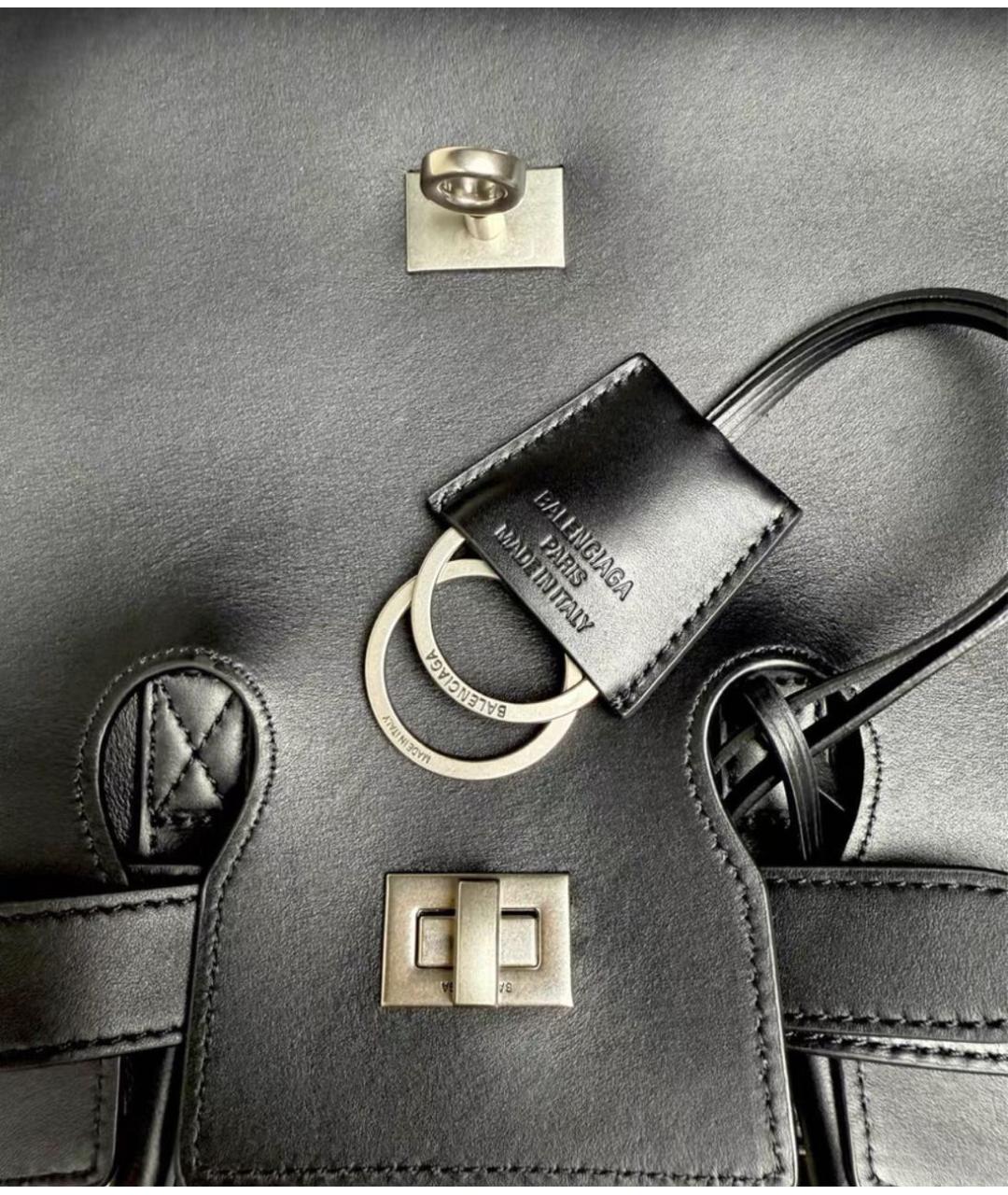BALENCIAGA Черная кожаная сумка с короткими ручками, фото 5