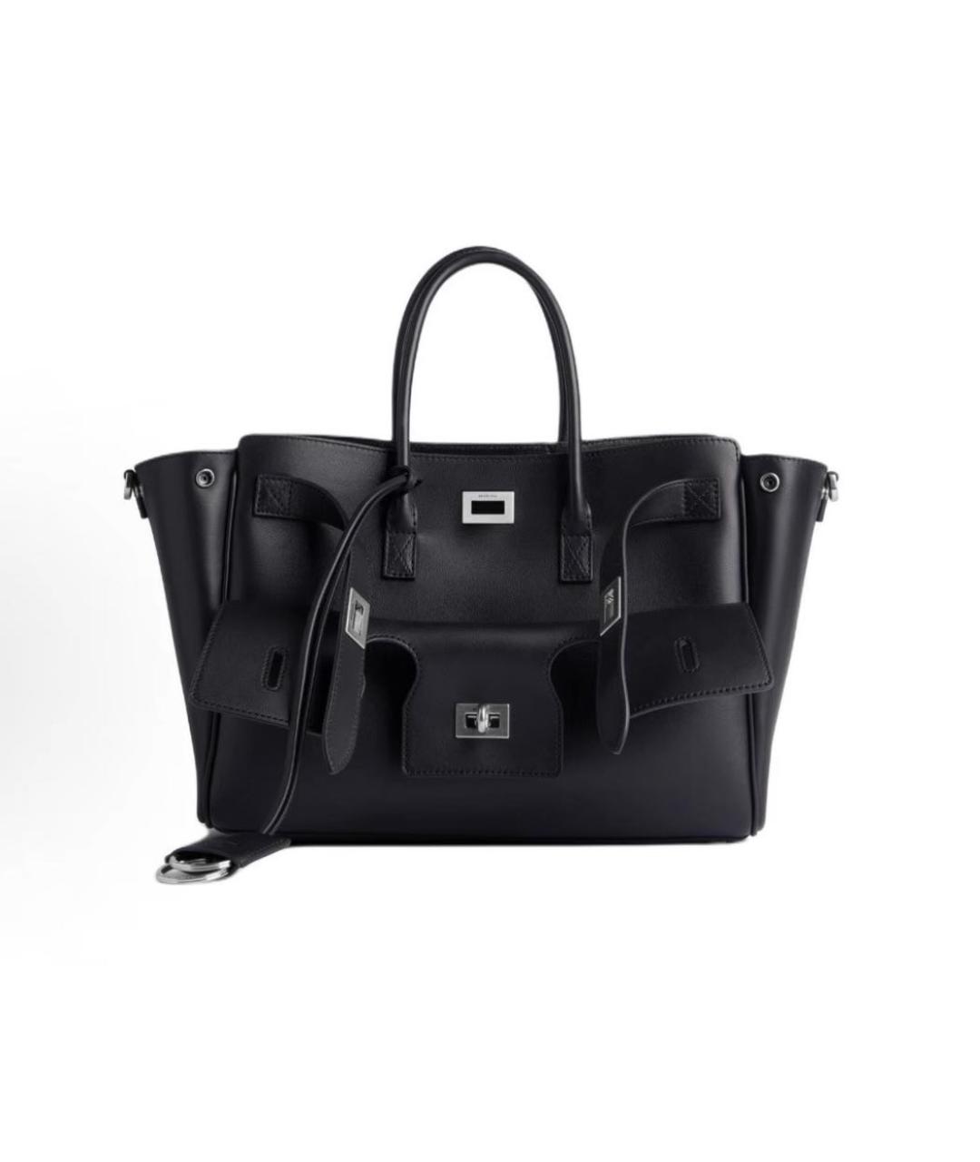 BALENCIAGA Черная кожаная сумка с короткими ручками, фото 6