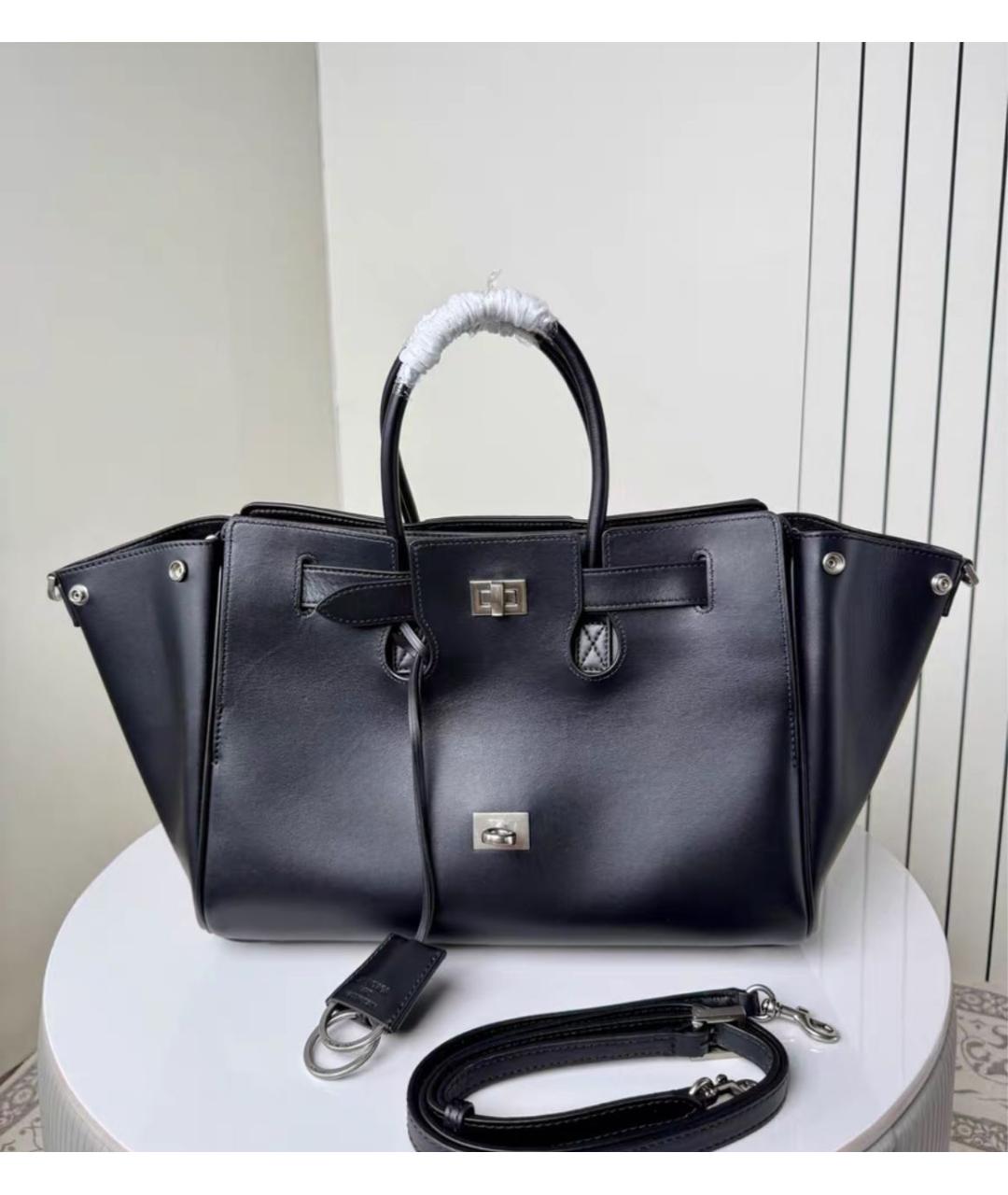 BALENCIAGA Черная кожаная сумка с короткими ручками, фото 3