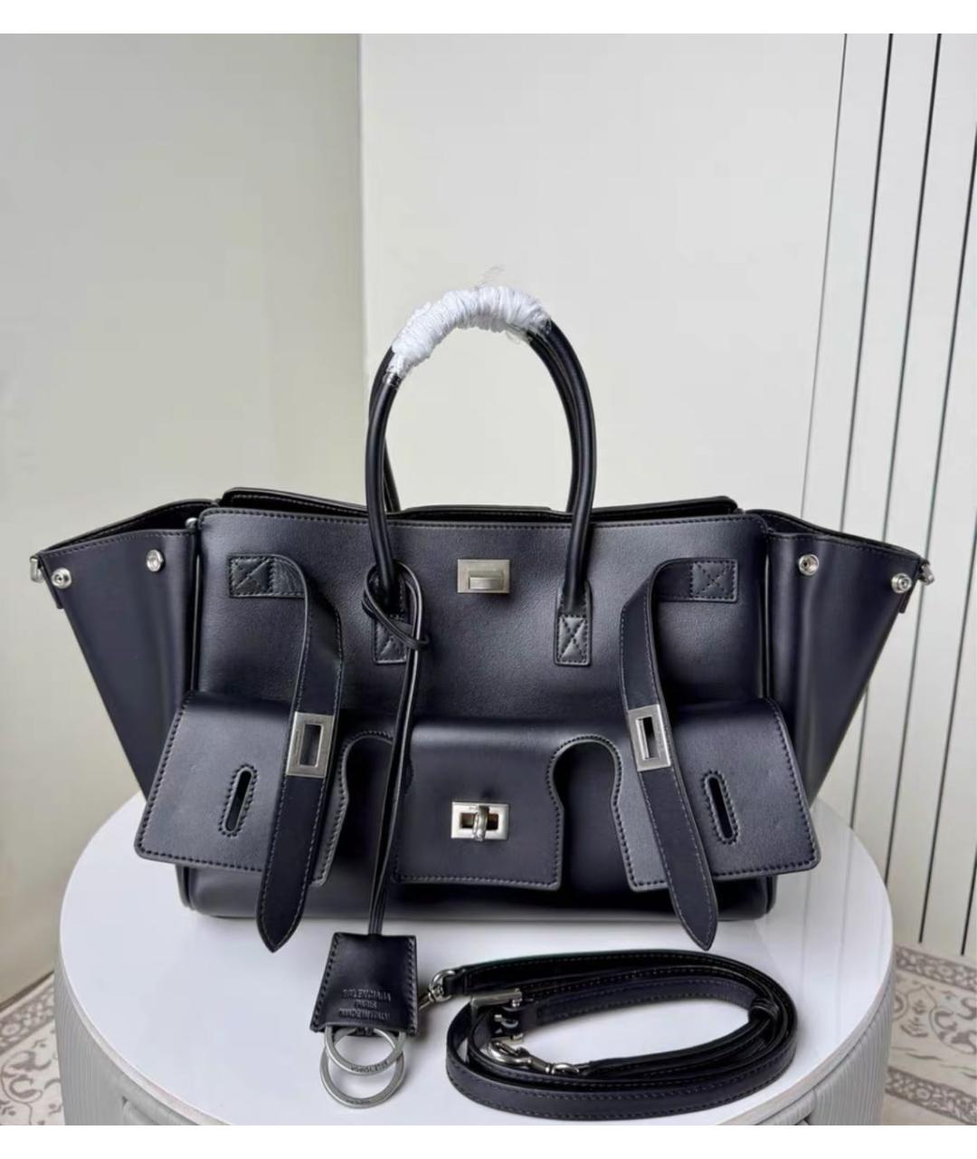 BALENCIAGA Черная кожаная сумка с короткими ручками, фото 2