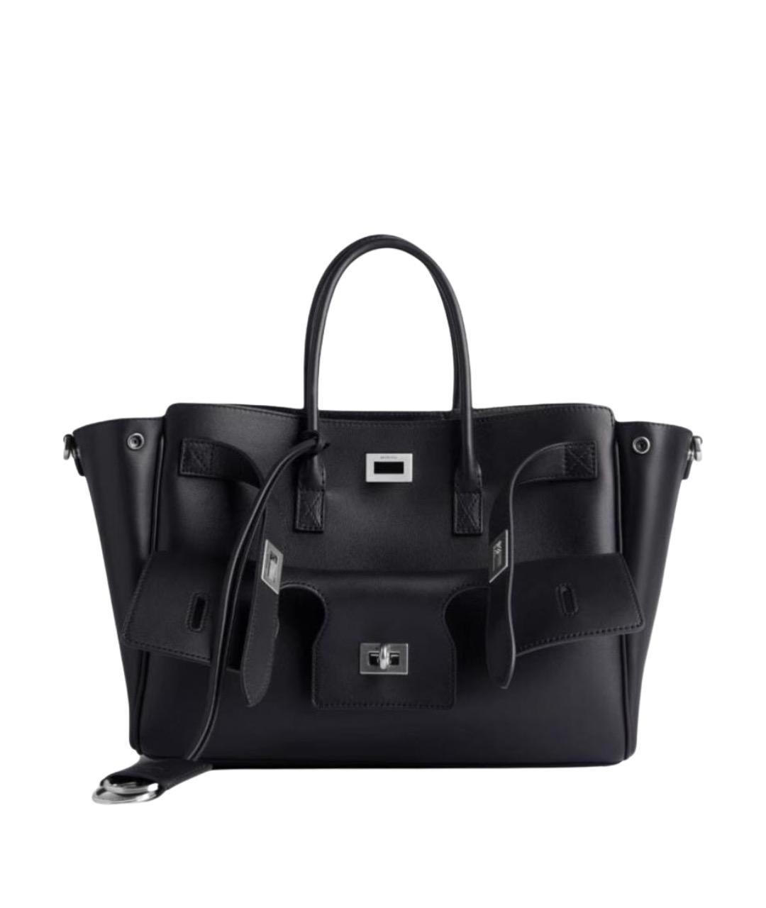 BALENCIAGA Черная кожаная сумка с короткими ручками, фото 1