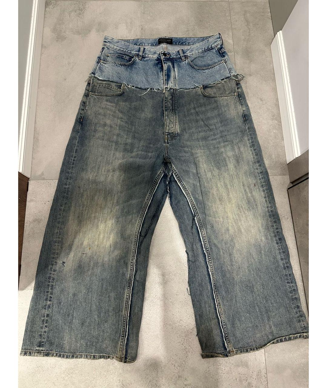 BALENCIAGA Синие хлопковые джинсы, фото 4
