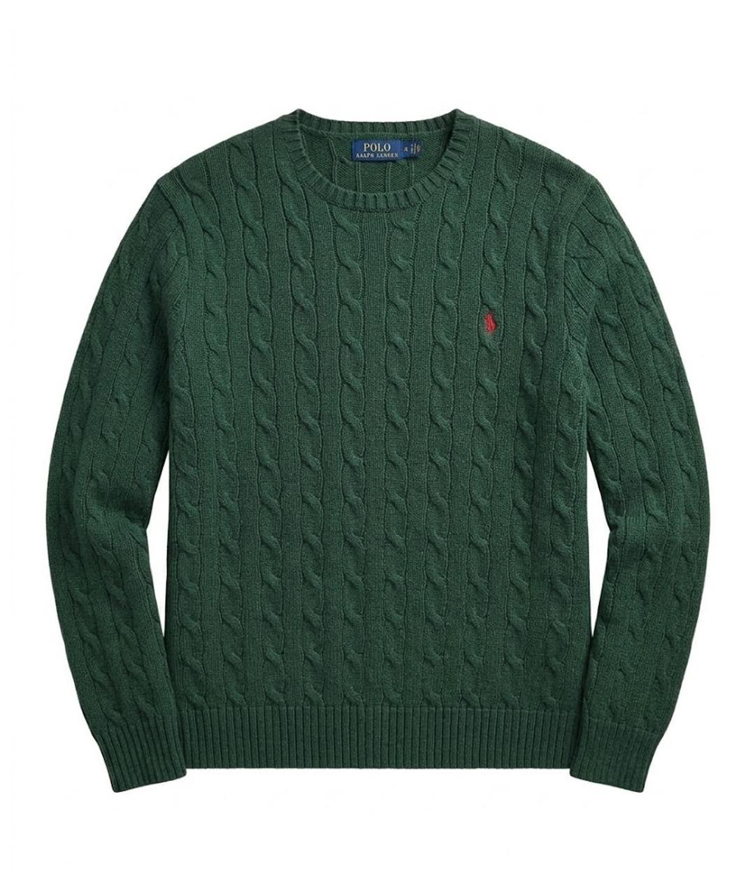 POLO RALPH LAUREN Зеленый хлопковый джемпер / свитер, фото 1