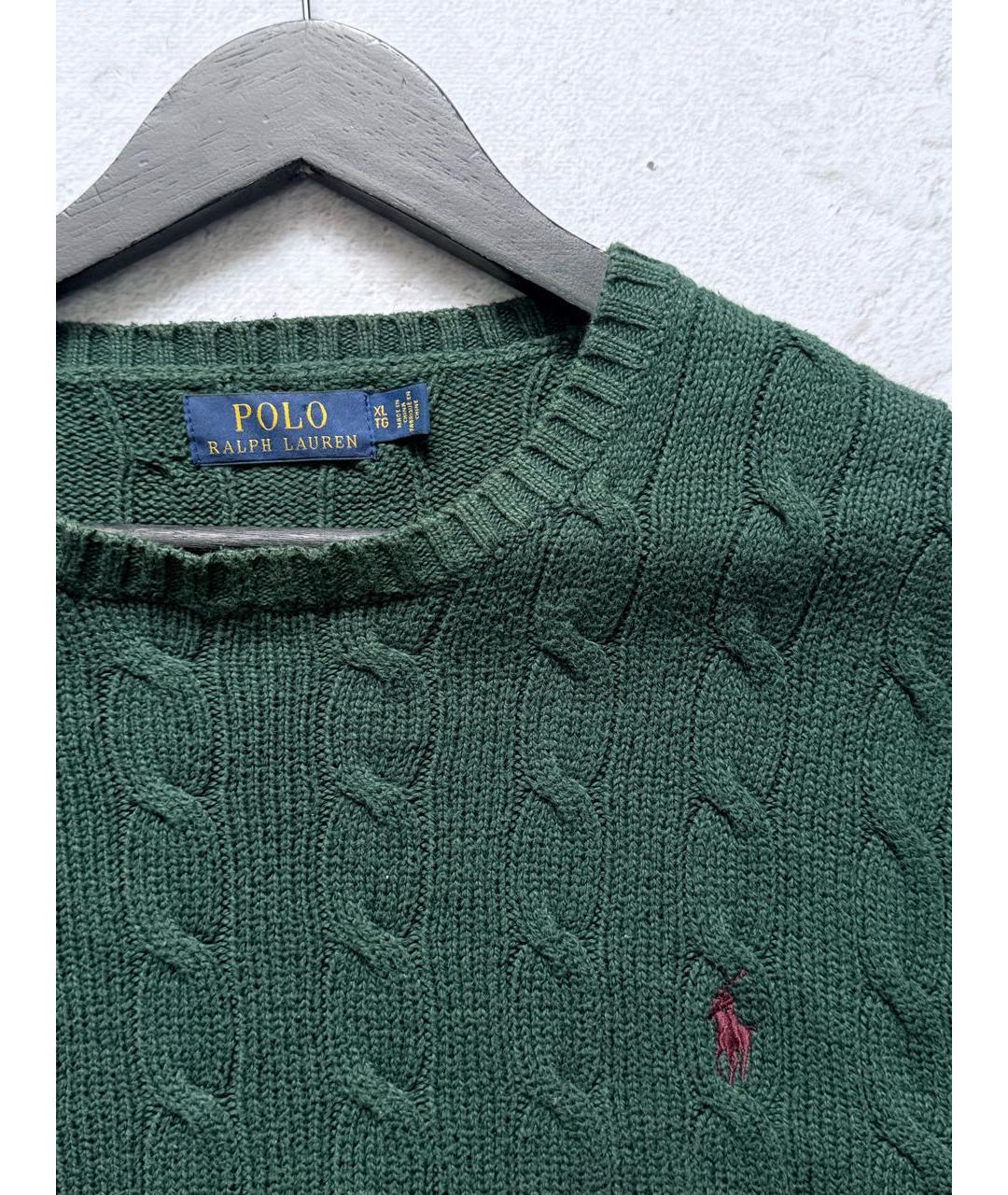 POLO RALPH LAUREN Зеленый хлопковый джемпер / свитер, фото 3