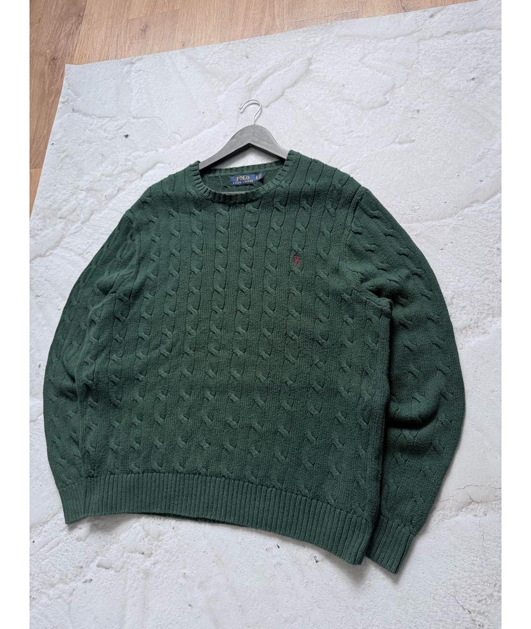 POLO RALPH LAUREN Зеленый хлопковый джемпер / свитер, фото 2