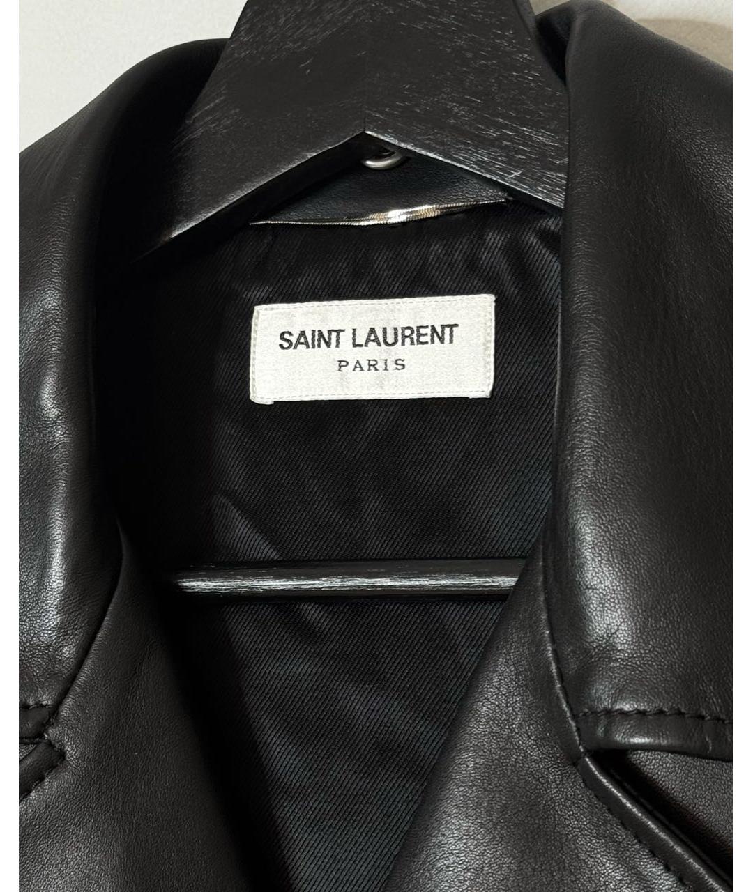 SAINT LAURENT Черная кожаная куртка, фото 4