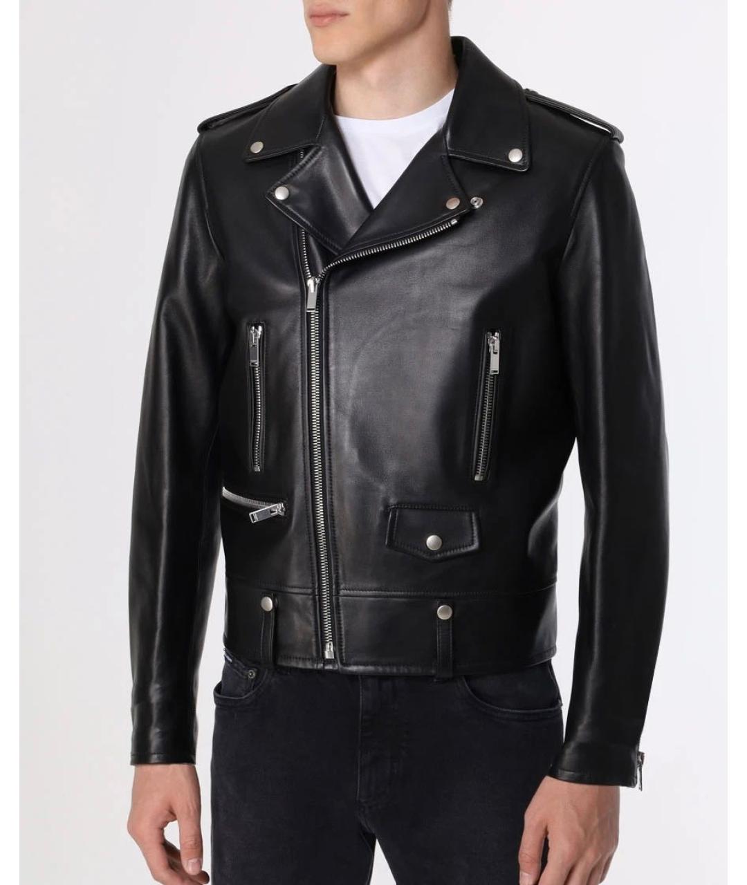 SAINT LAURENT Черная кожаная куртка, фото 5