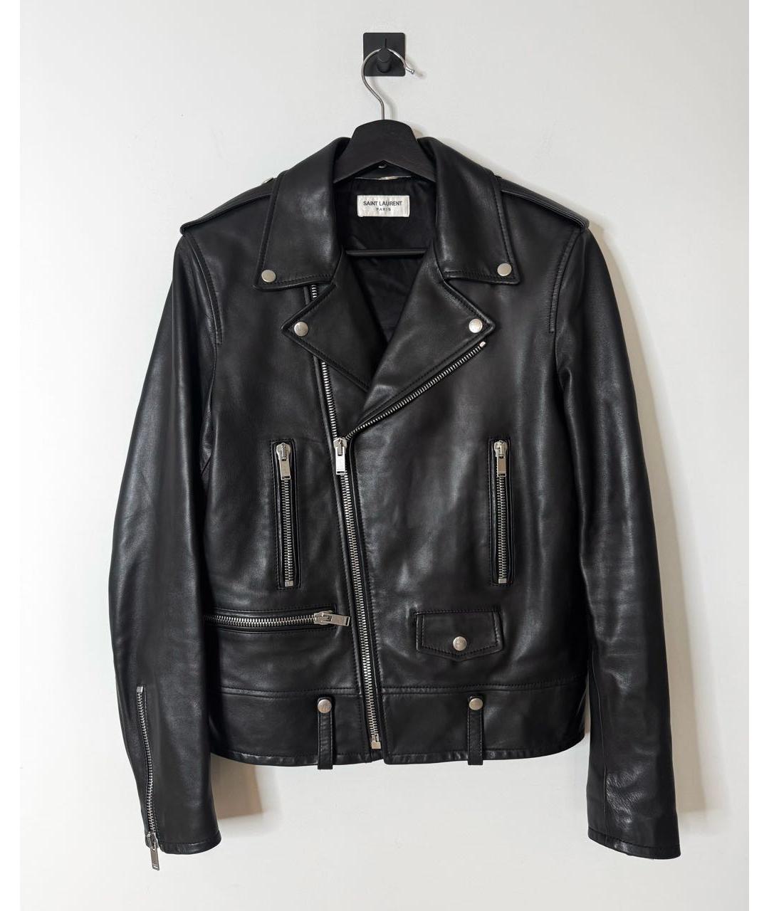 SAINT LAURENT Черная кожаная куртка, фото 2