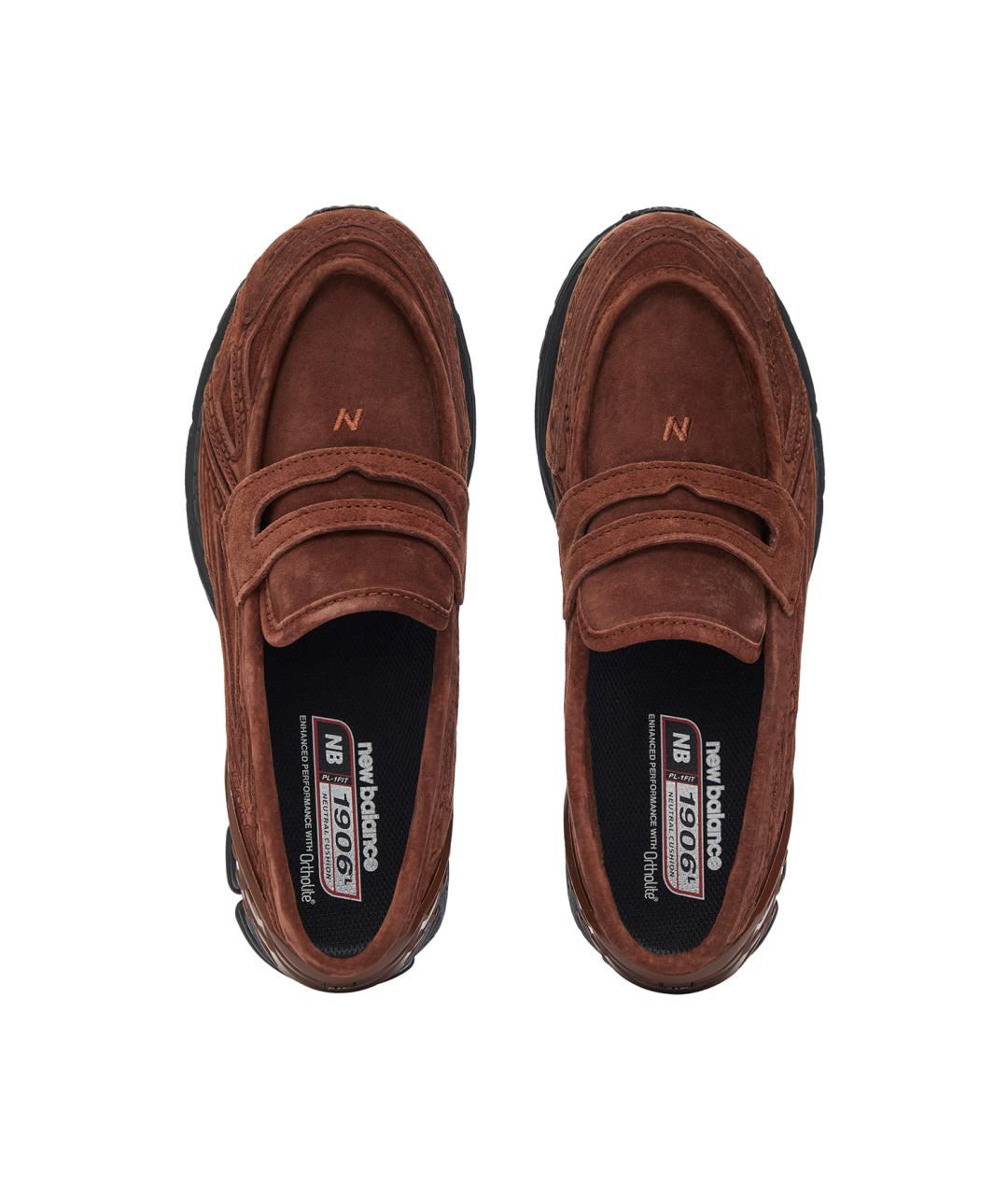 NEW BALANCE Коричневые кожаные кроссовки, фото 4