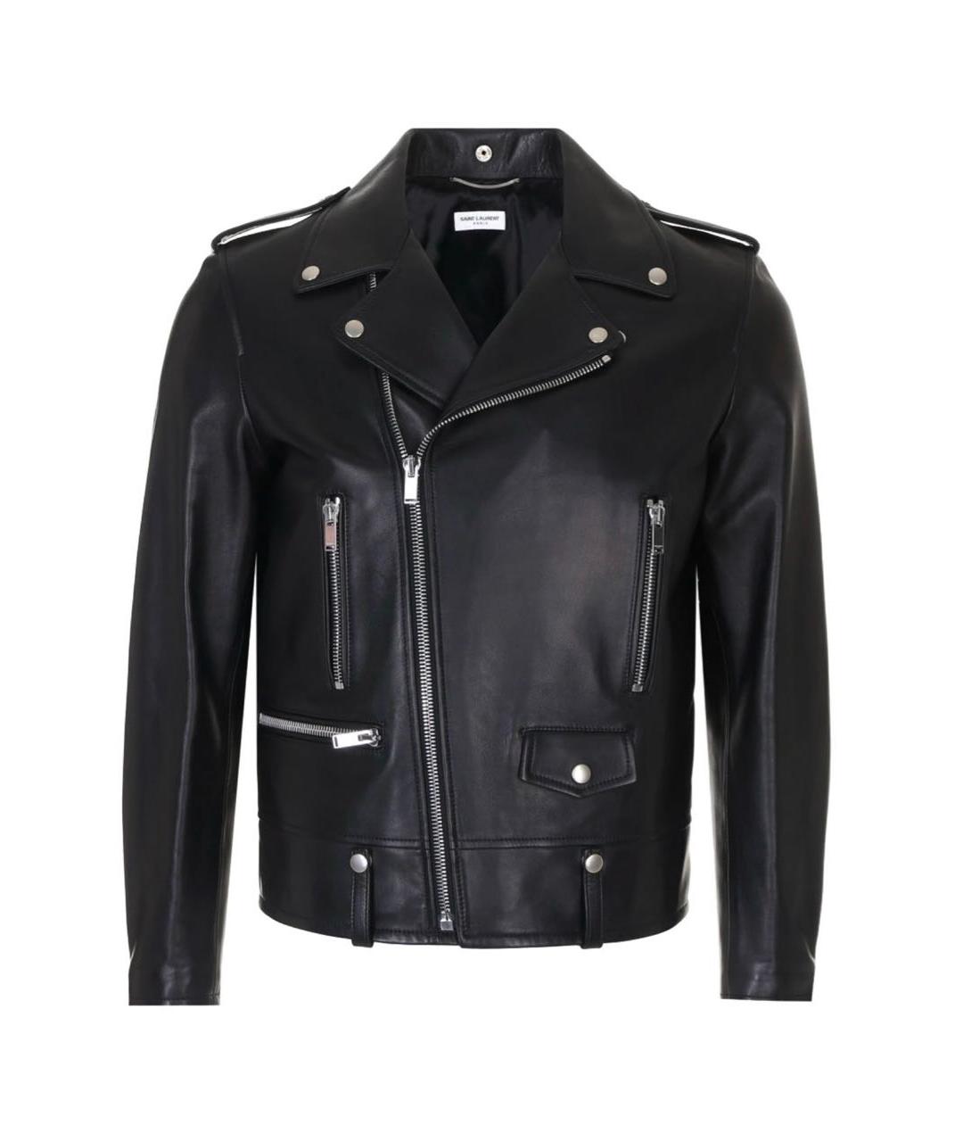 SAINT LAURENT Черная кожаная куртка, фото 1