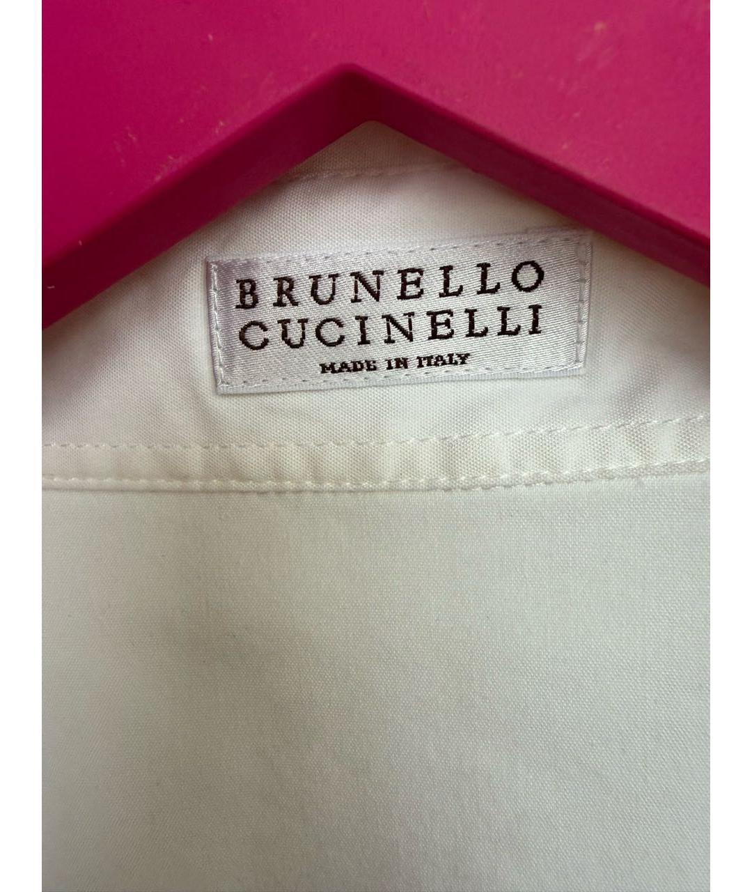 BRUNELLO CUCINELLI Белая хлопковая рубашка, фото 3