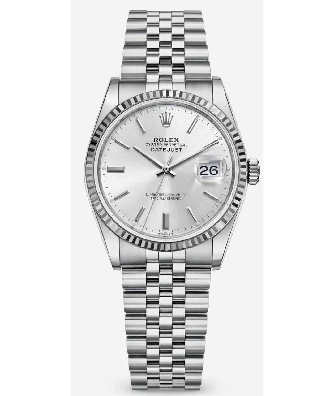 ROLEX Серебряные металлические часы, фото 7