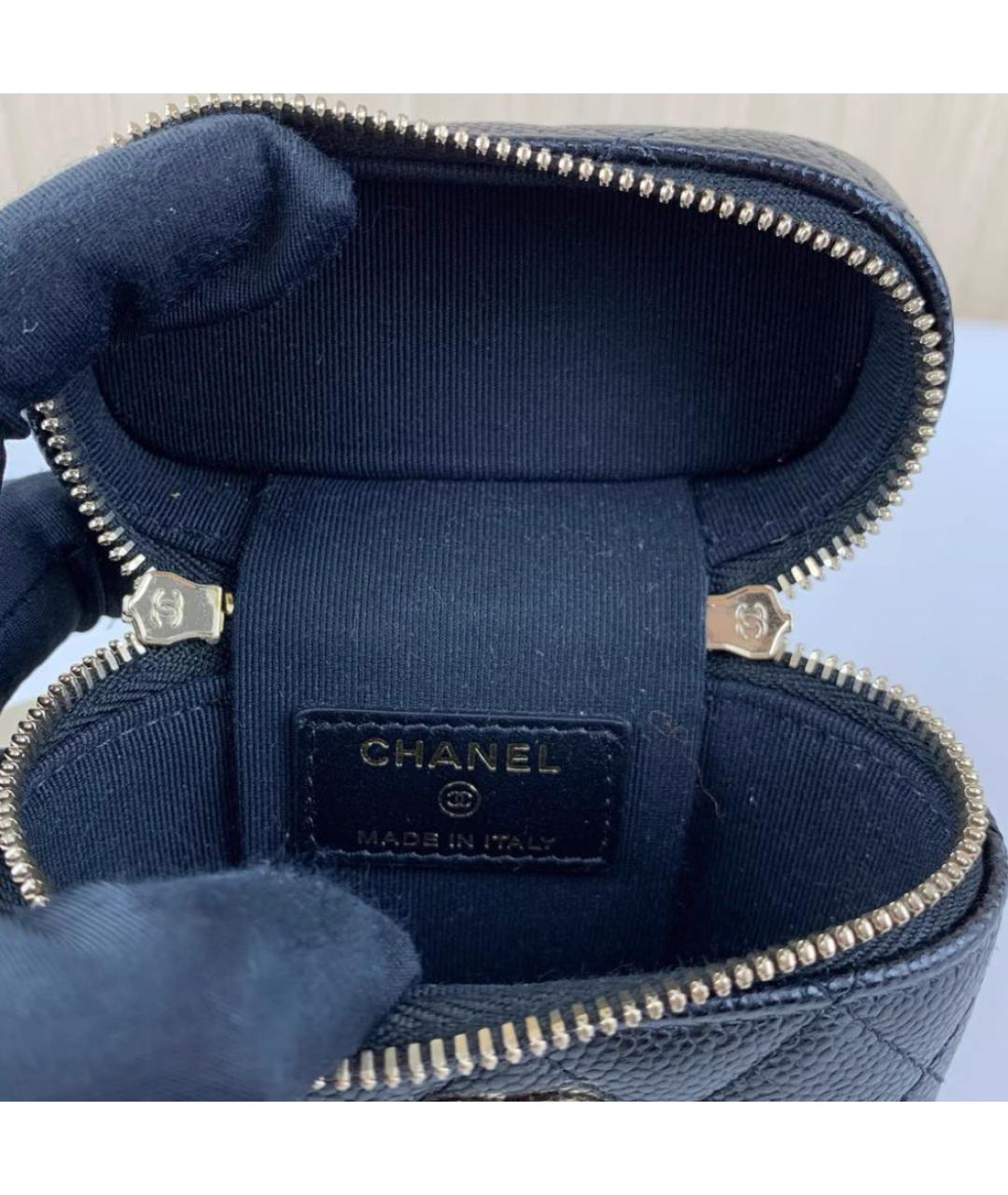 CHANEL Черная кожаная сумка через плечо, фото 7