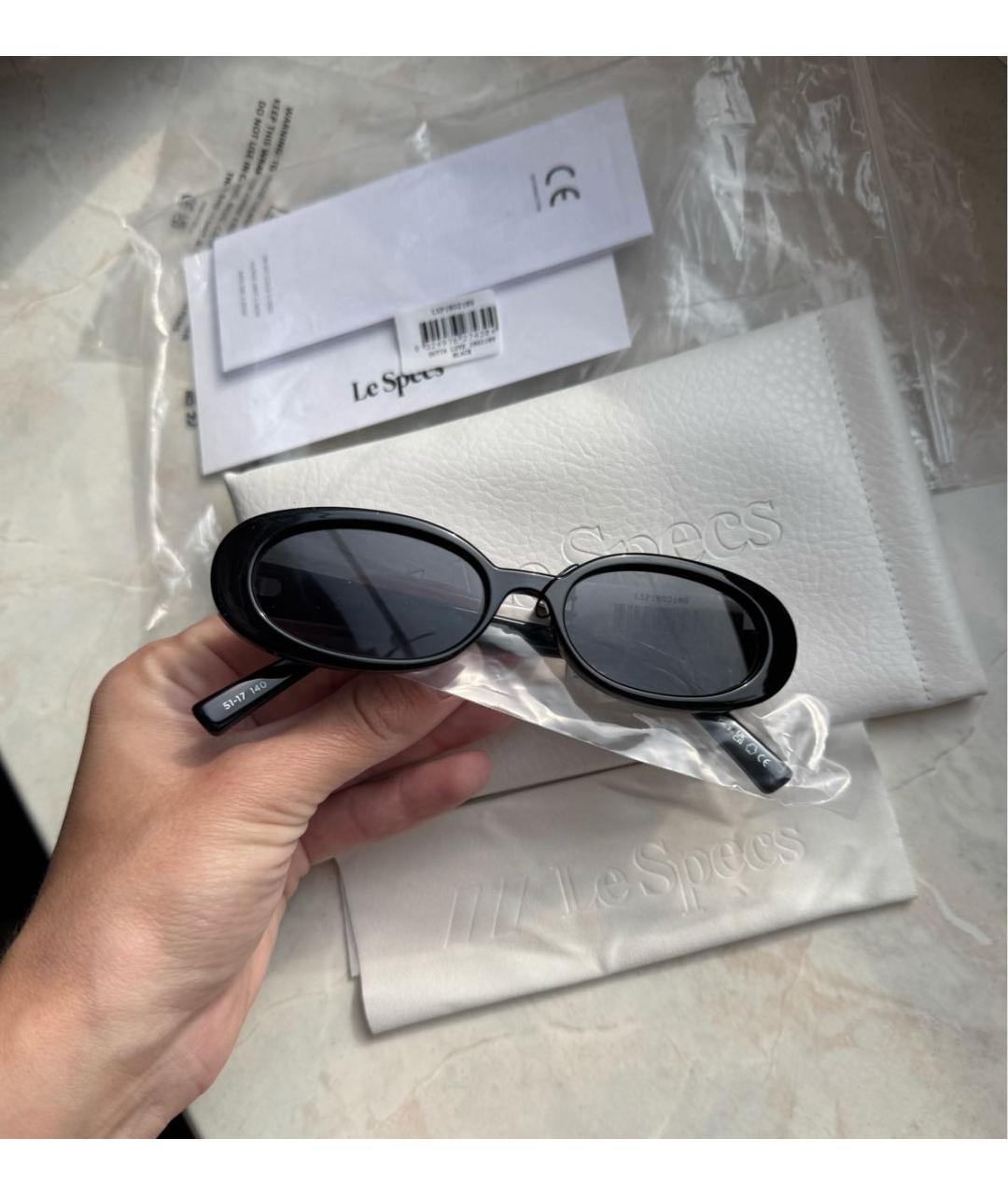 LE SPECS Черные пластиковые солнцезащитные очки, фото 3