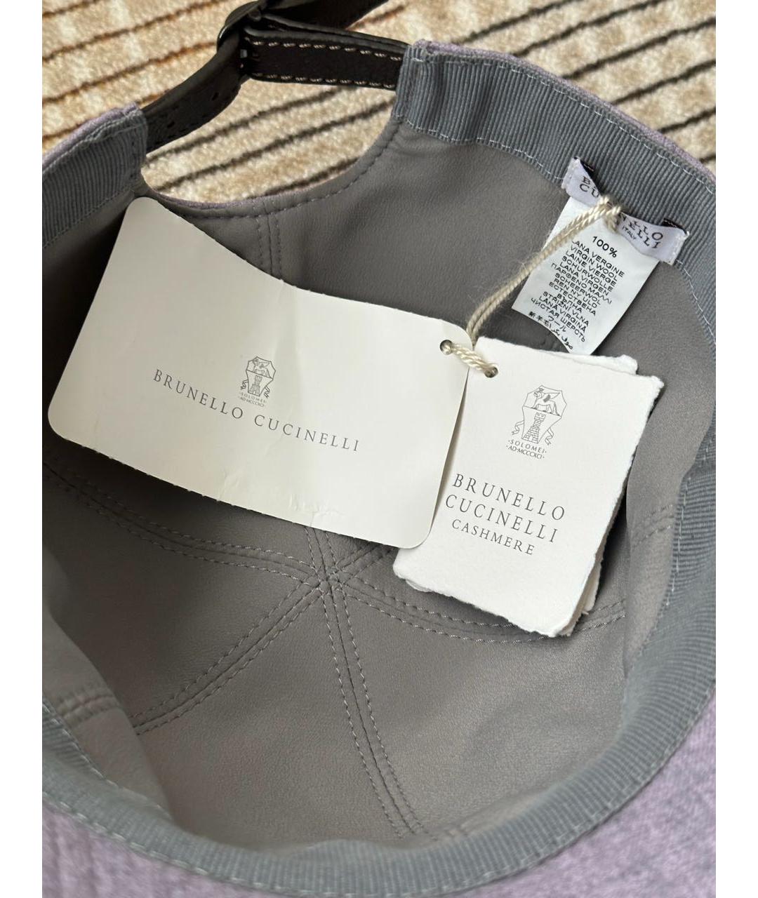 BRUNELLO CUCINELLI Фиолетовая шерстяная кепка, фото 7