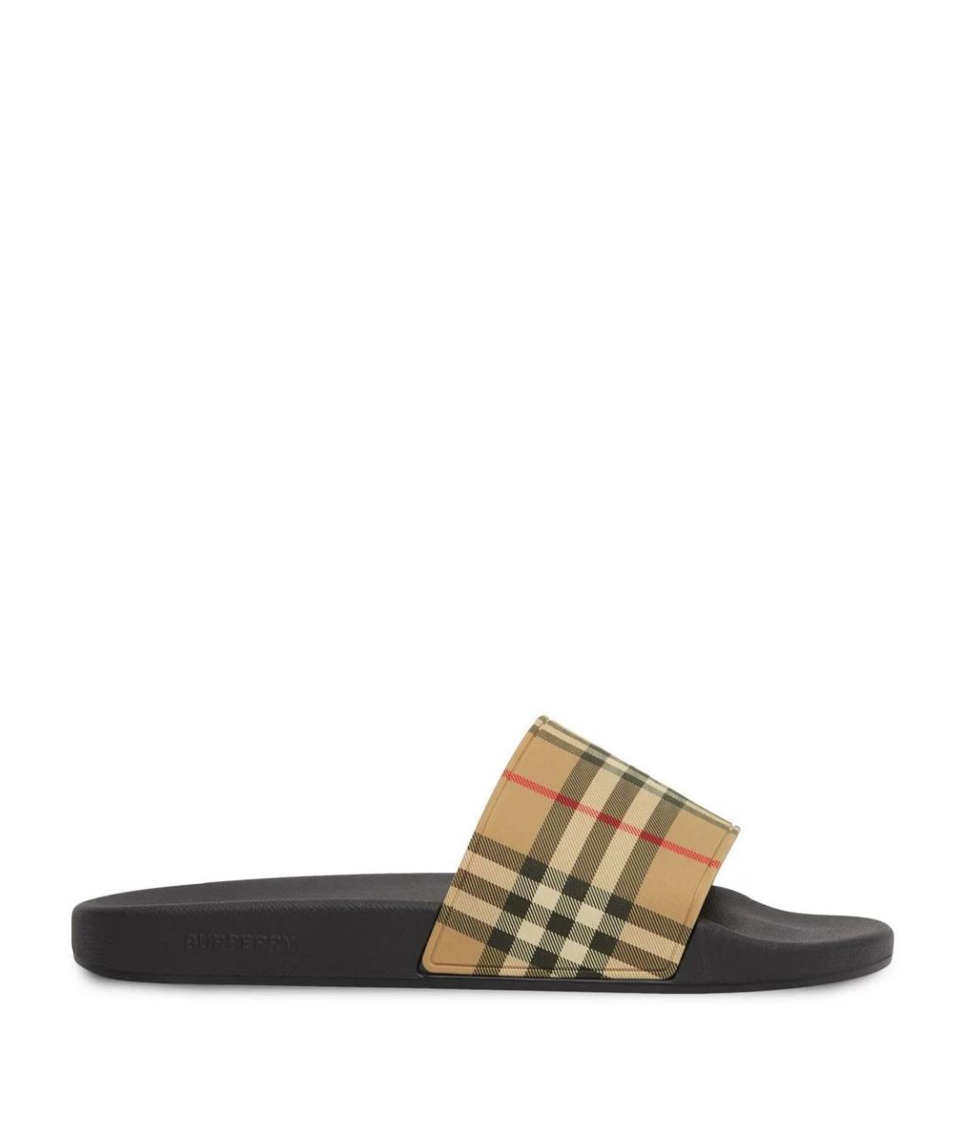 BURBERRY Мульти резиновые шлепанцы, фото 1