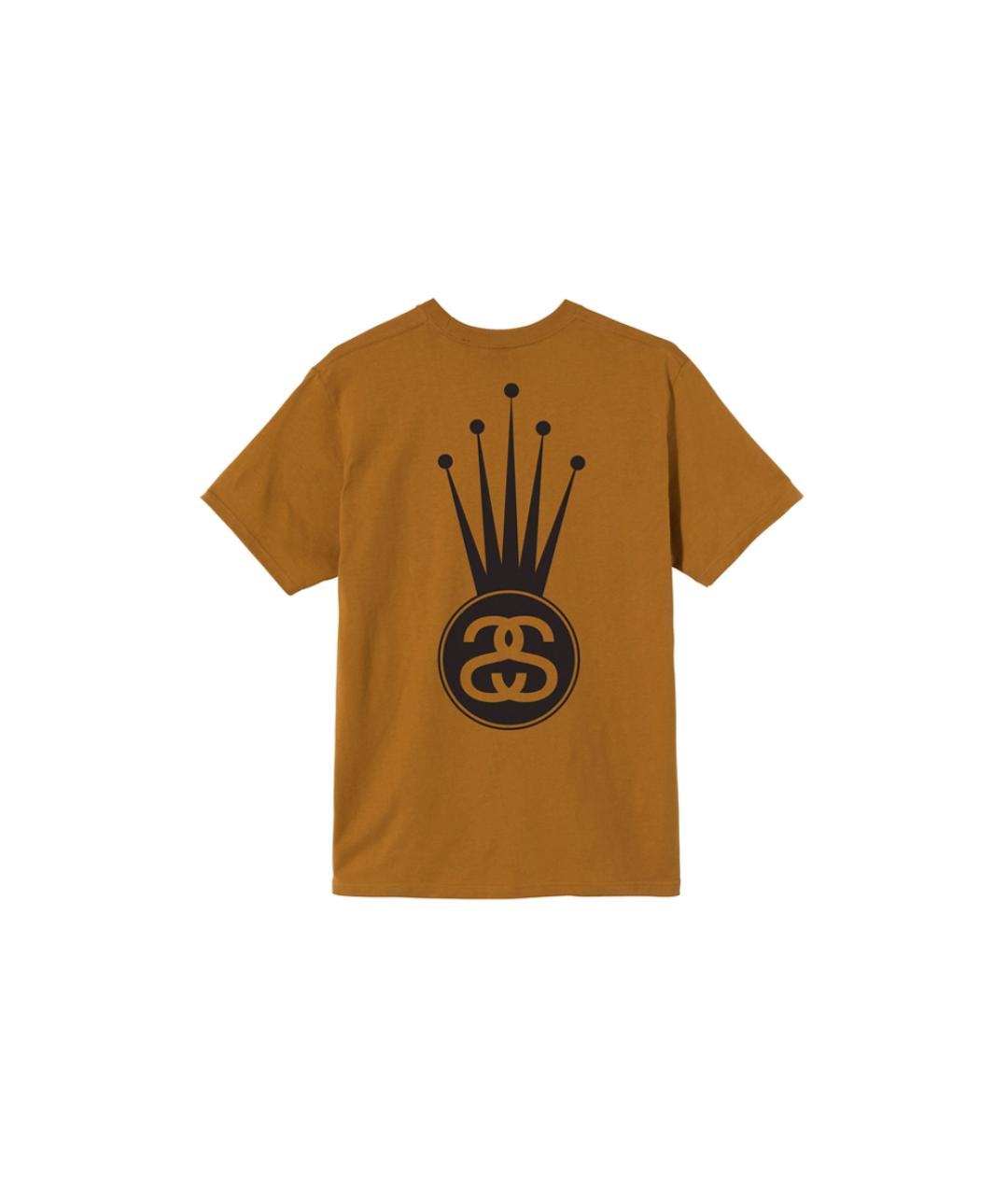 STUSSY Коричневая хлопковая футболка, фото 2