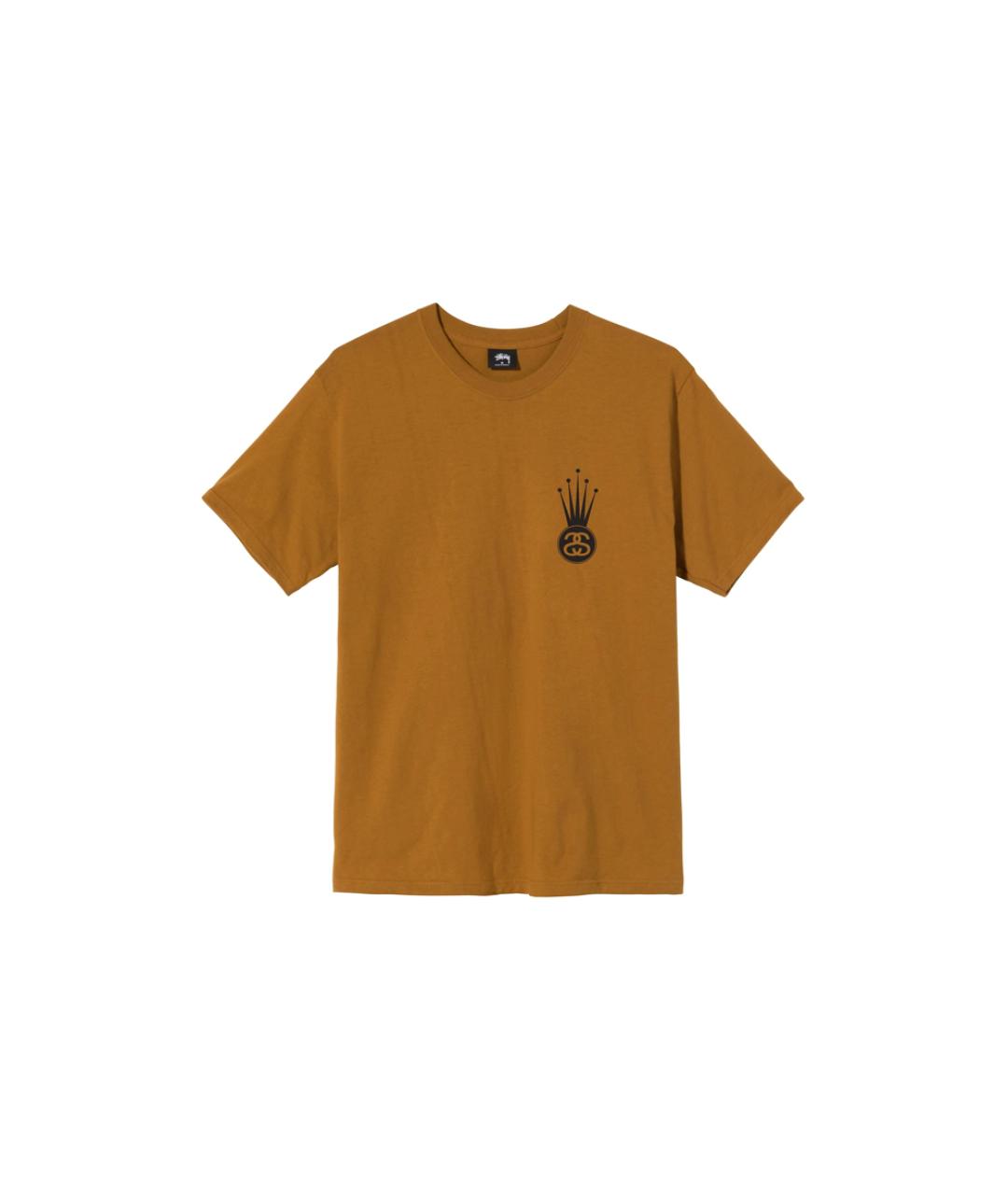 STUSSY Коричневая хлопковая футболка, фото 1