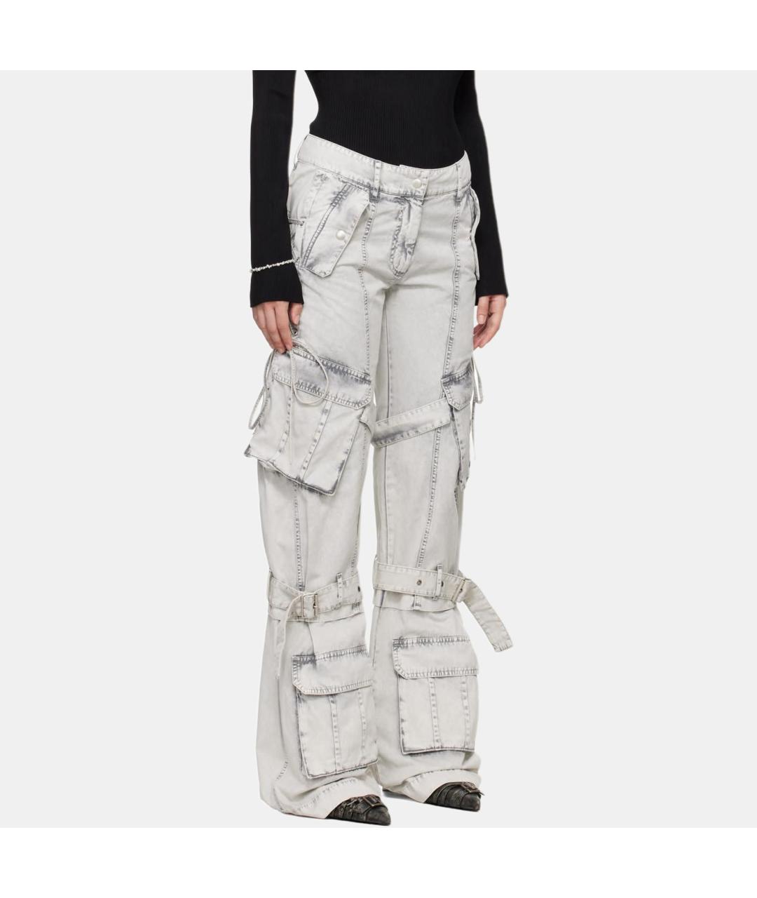 ACNE STUDIOS Белые хлопковые прямые джинсы, фото 3