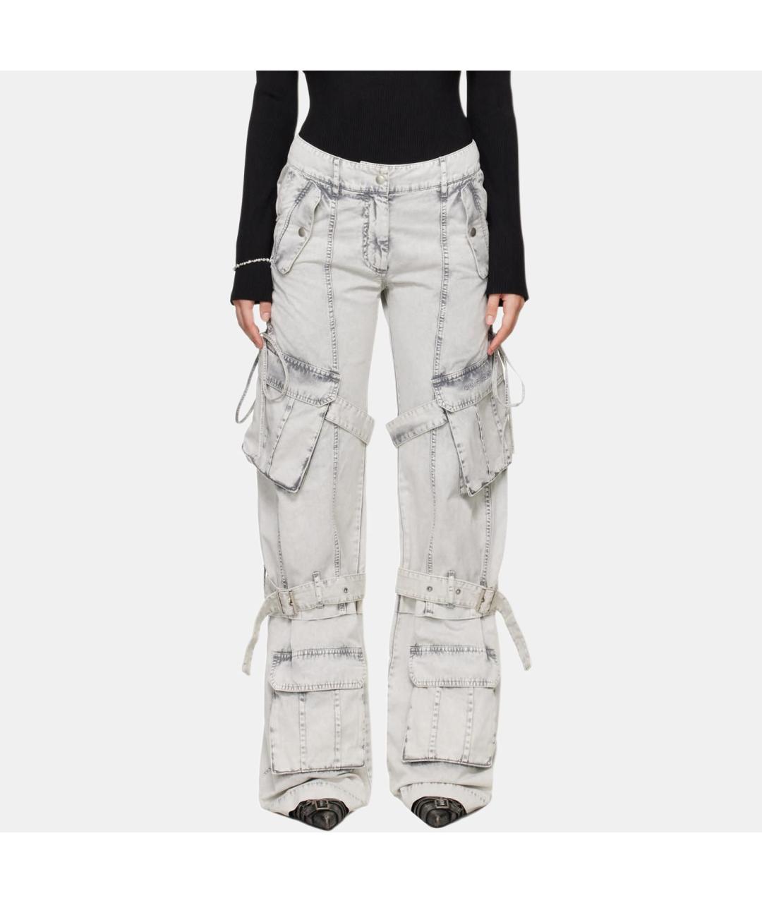 ACNE STUDIOS Белые хлопковые прямые джинсы, фото 2