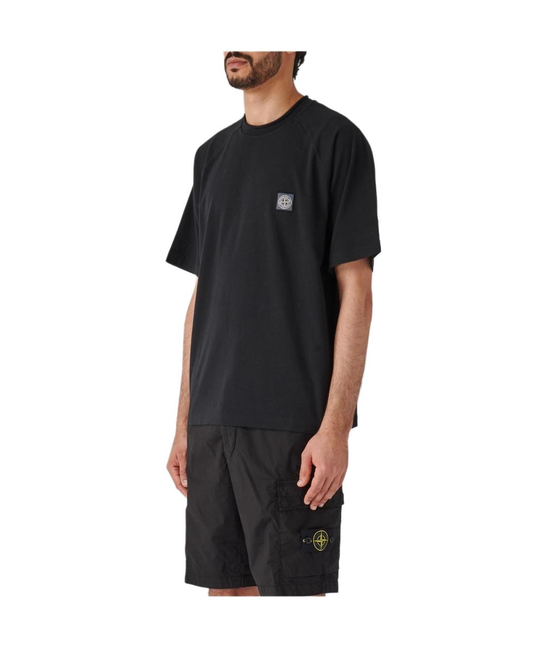 STONE ISLAND Черная футболка, фото 3