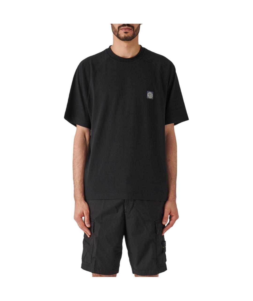 STONE ISLAND Черная футболка, фото 5