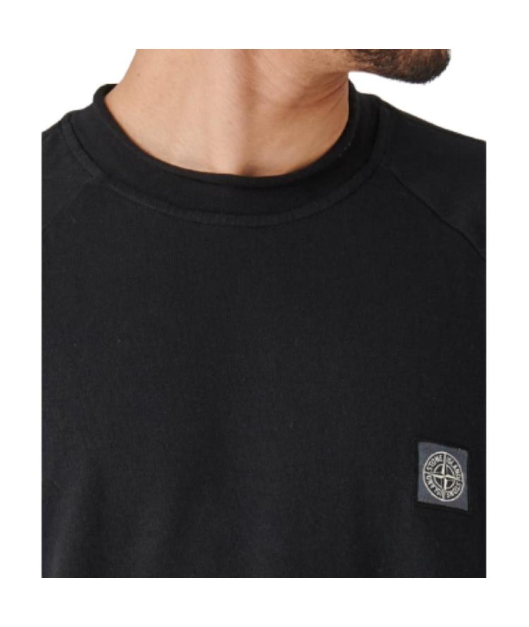 STONE ISLAND Черная футболка, фото 4