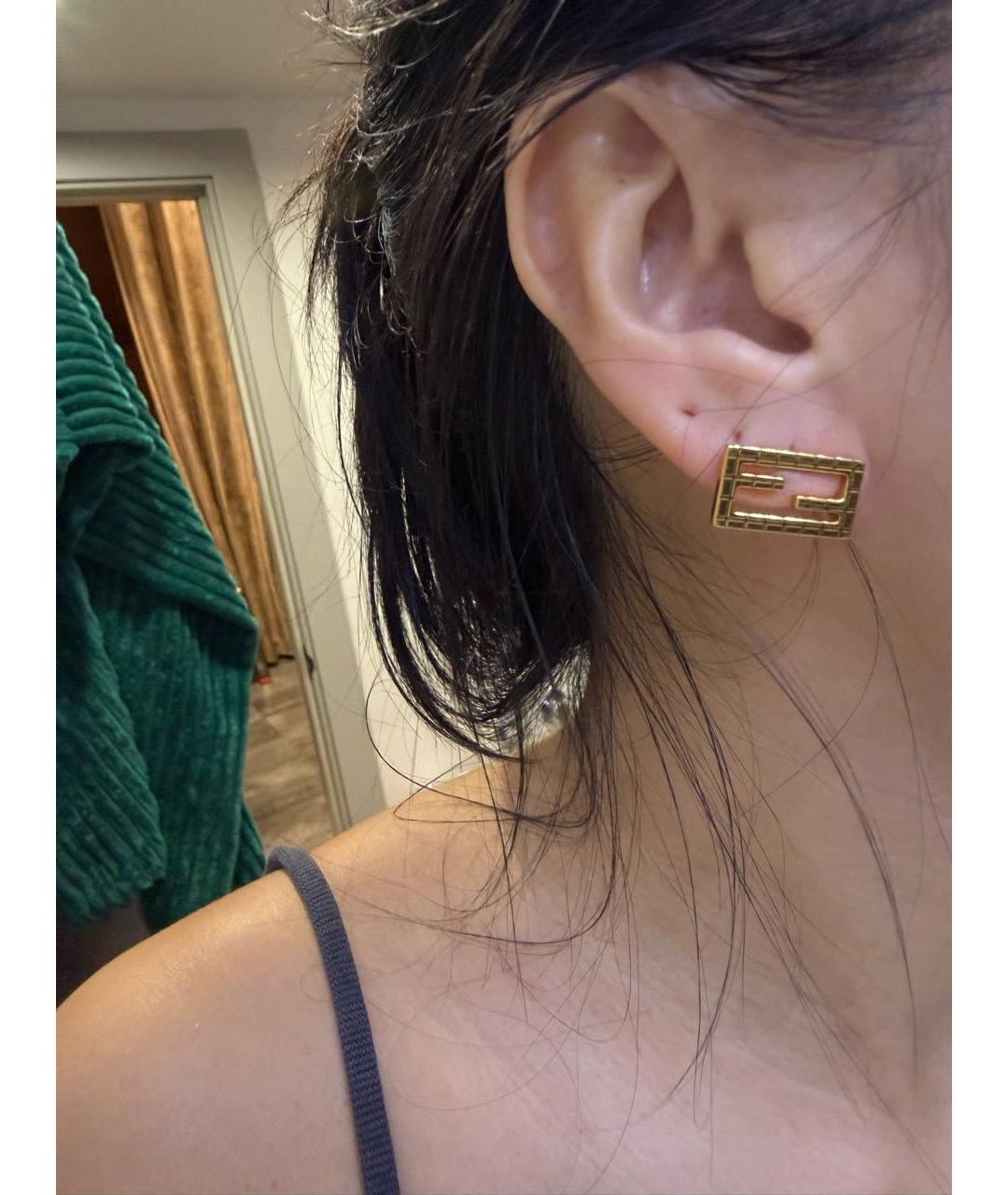 FENDI Золотые серьги, фото 4