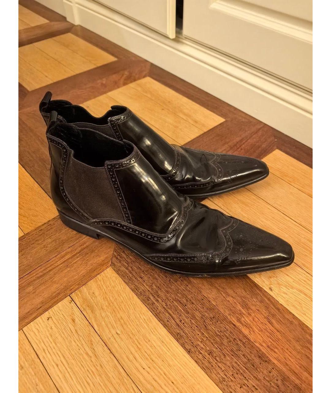 DOLCE&GABBANA Черные низкие ботинки из лакированной кожи, фото 5