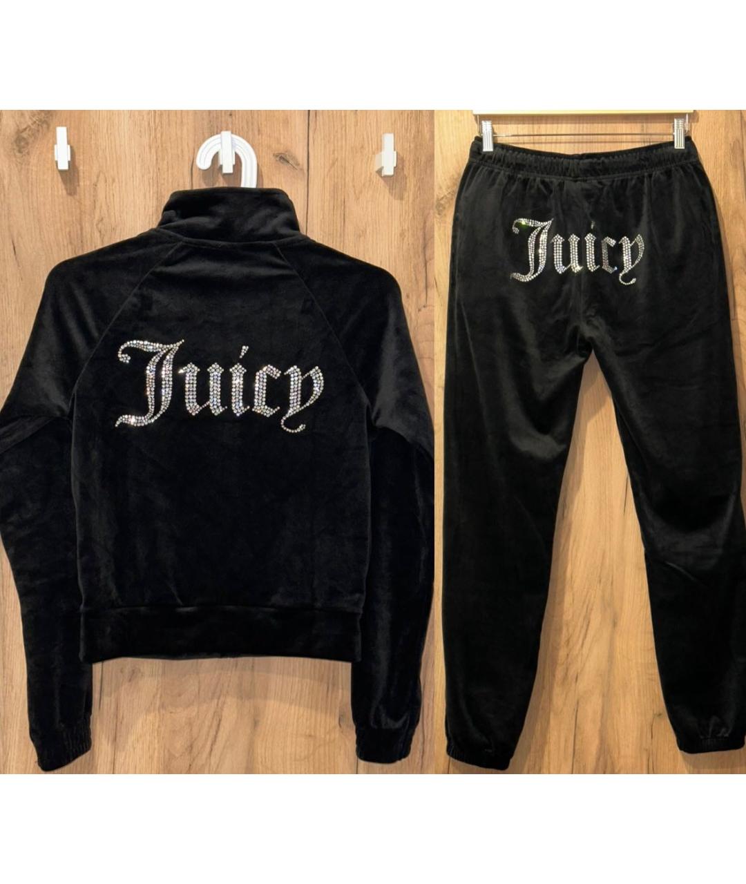 JUICY COUTURE Черный велюровый костюм с брюками, фото 2