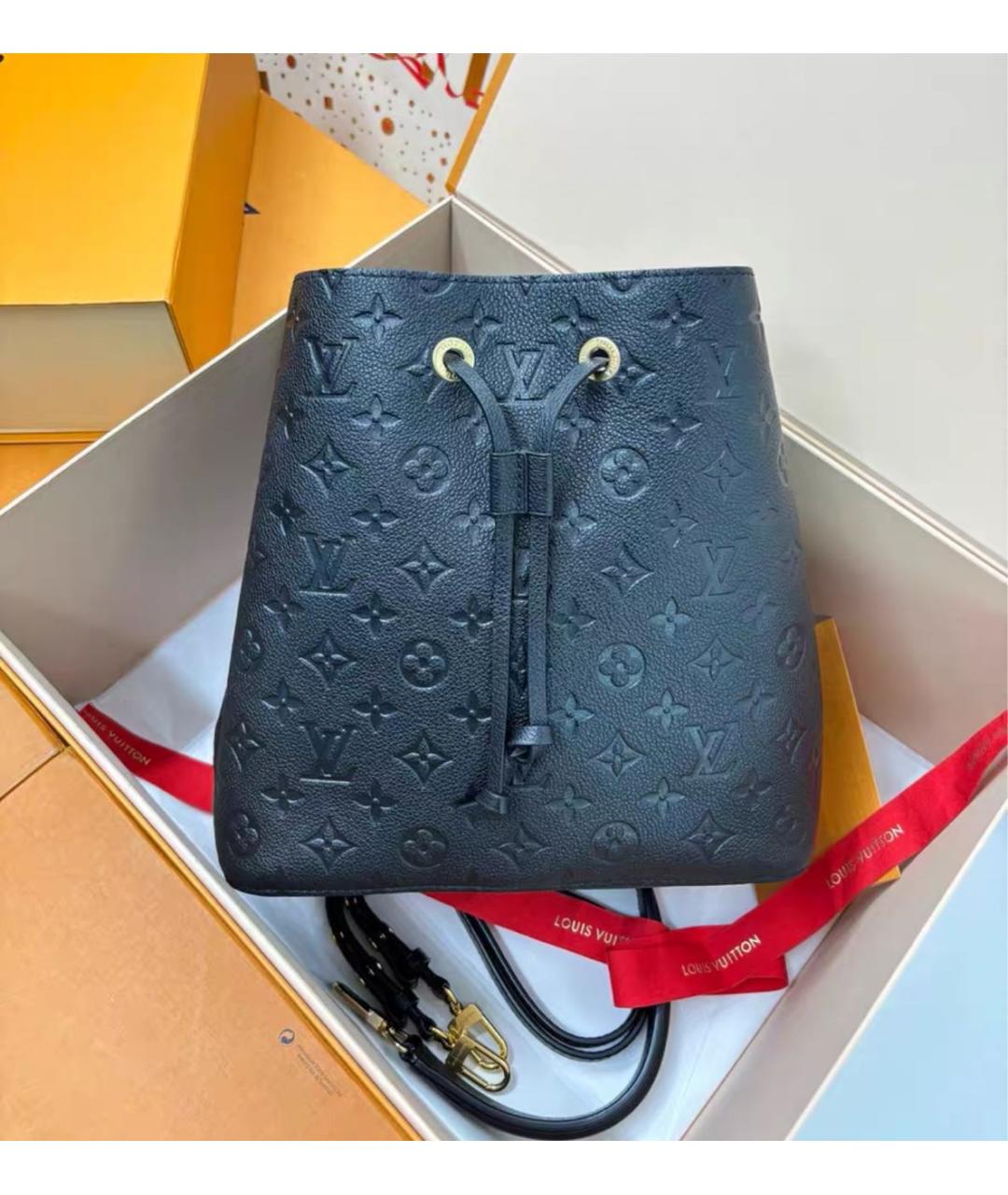 LOUIS VUITTON Черная кожаная сумка через плечо, фото 3