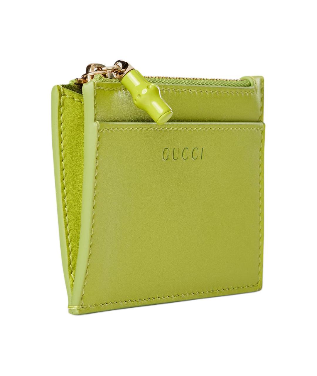 GUCCI Зеленый кожаный кардхолдер, фото 2