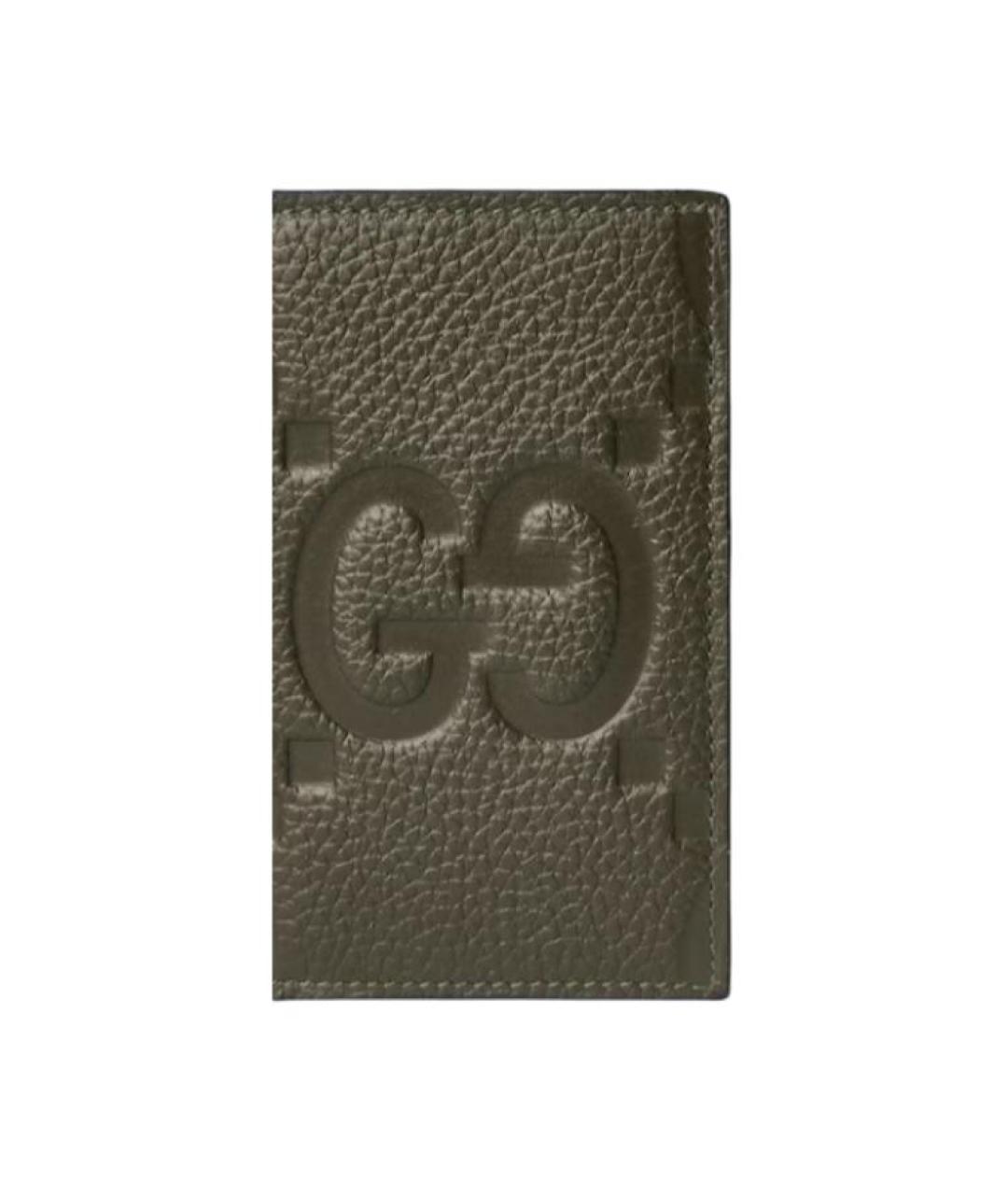 GUCCI Хаки кожаный кардхолдер, фото 5