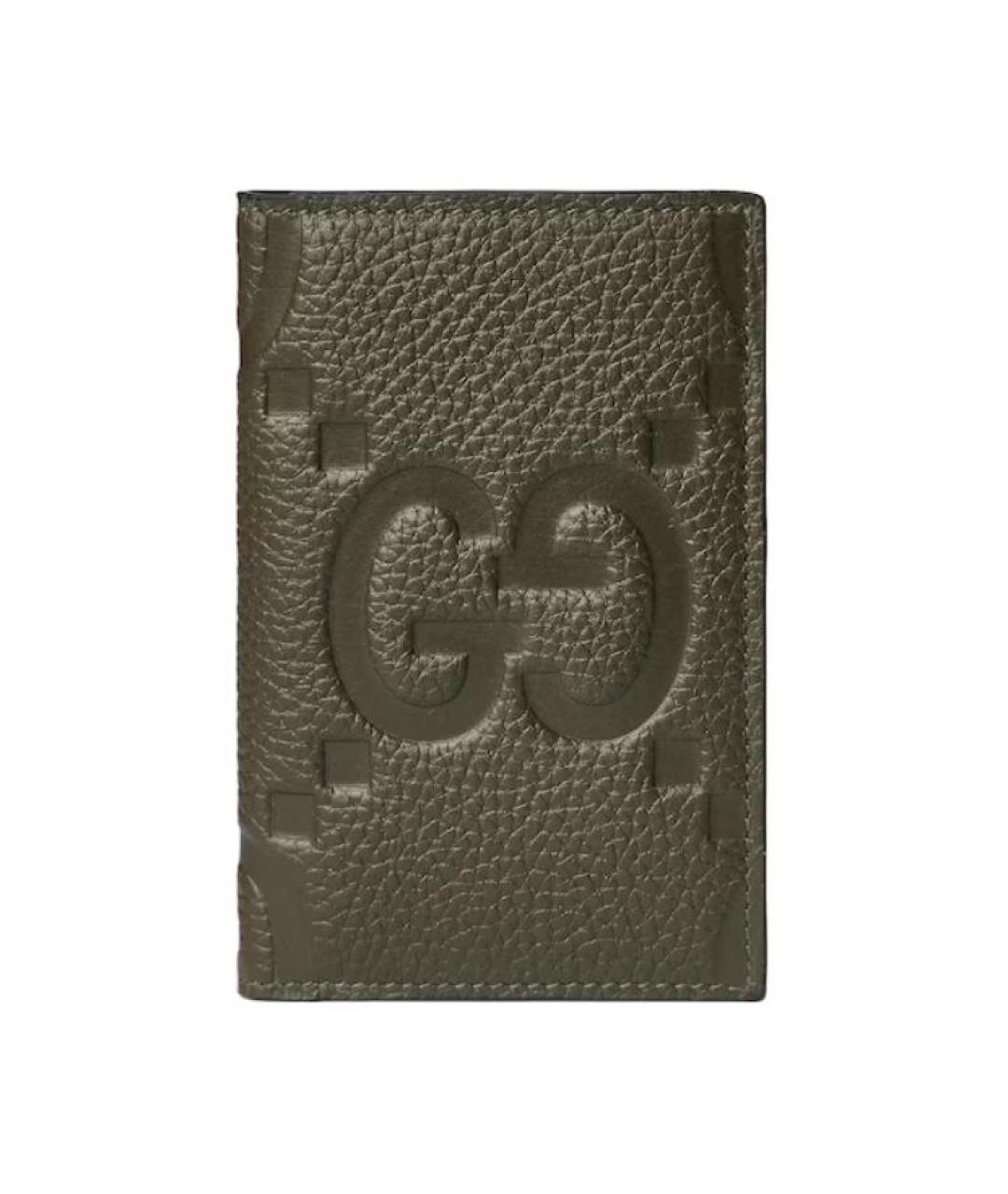 GUCCI Хаки кожаный кардхолдер, фото 1