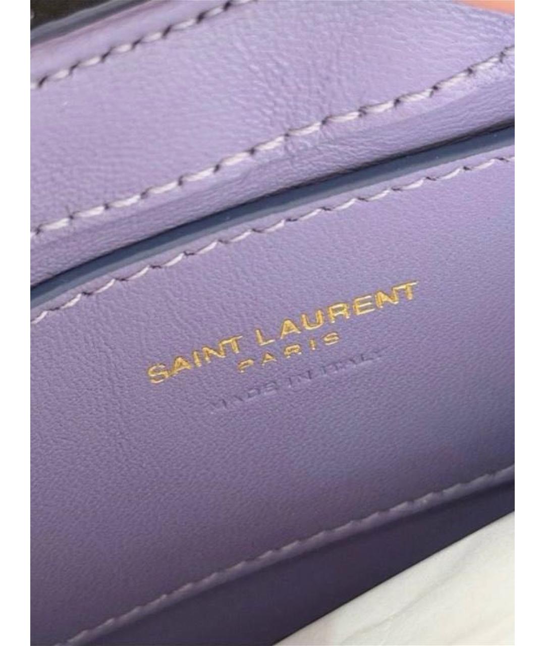 SAINT LAURENT Фиолетовая сумка с короткими ручками из экзотической кожи, фото 8
