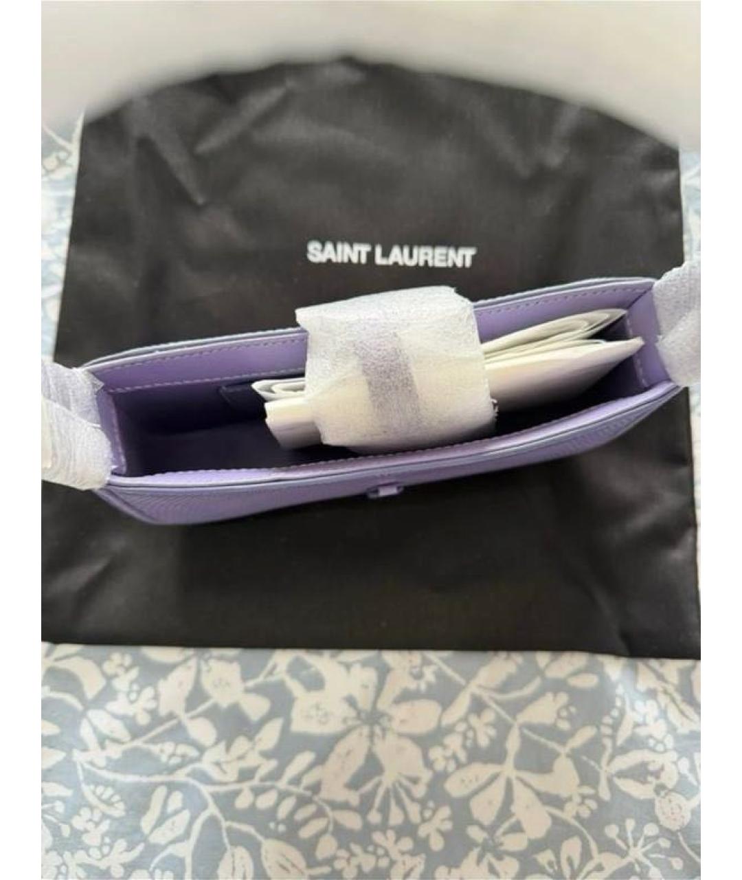 SAINT LAURENT Фиолетовая сумка с короткими ручками из экзотической кожи, фото 5
