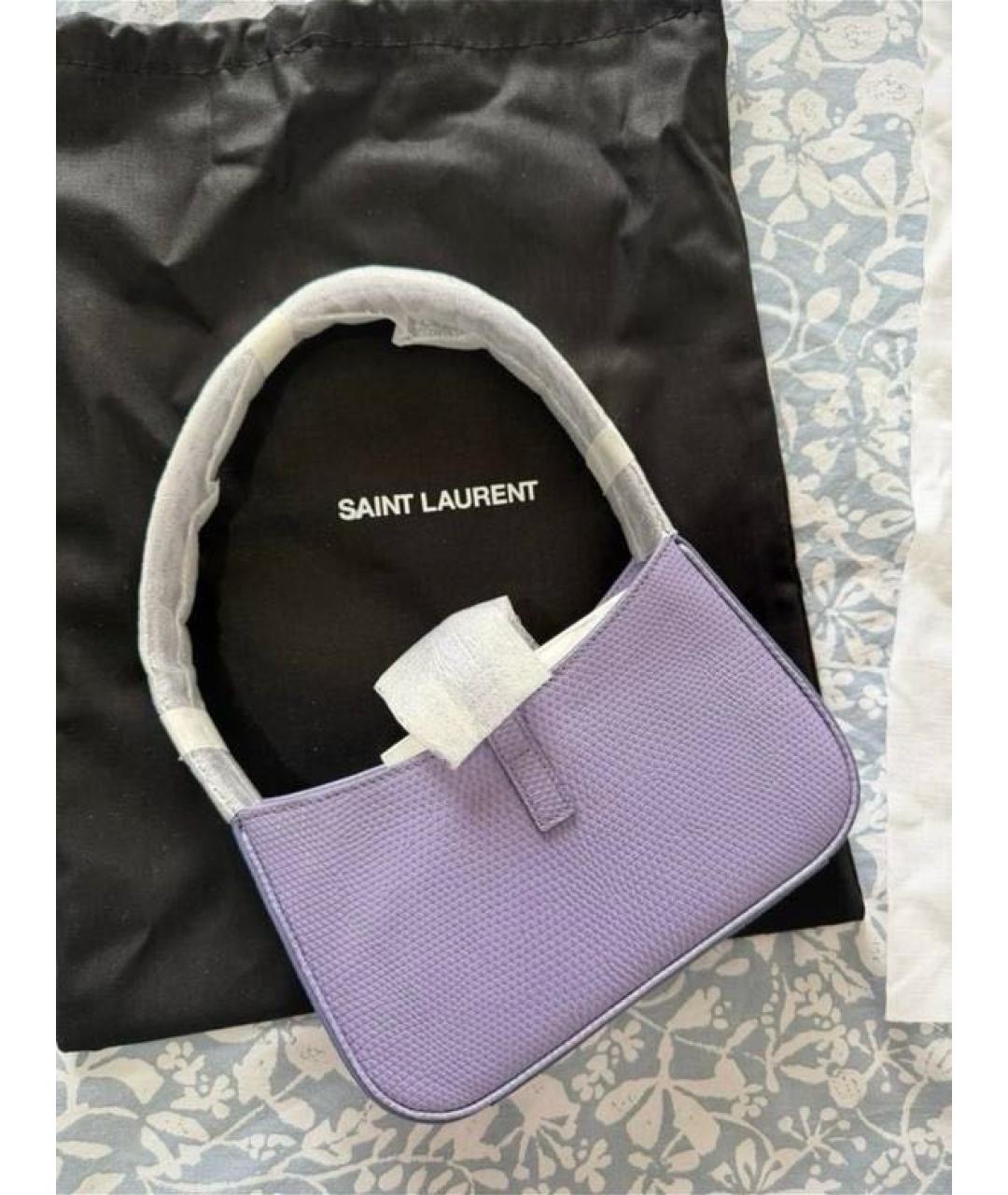 SAINT LAURENT Фиолетовая сумка с короткими ручками из экзотической кожи, фото 4