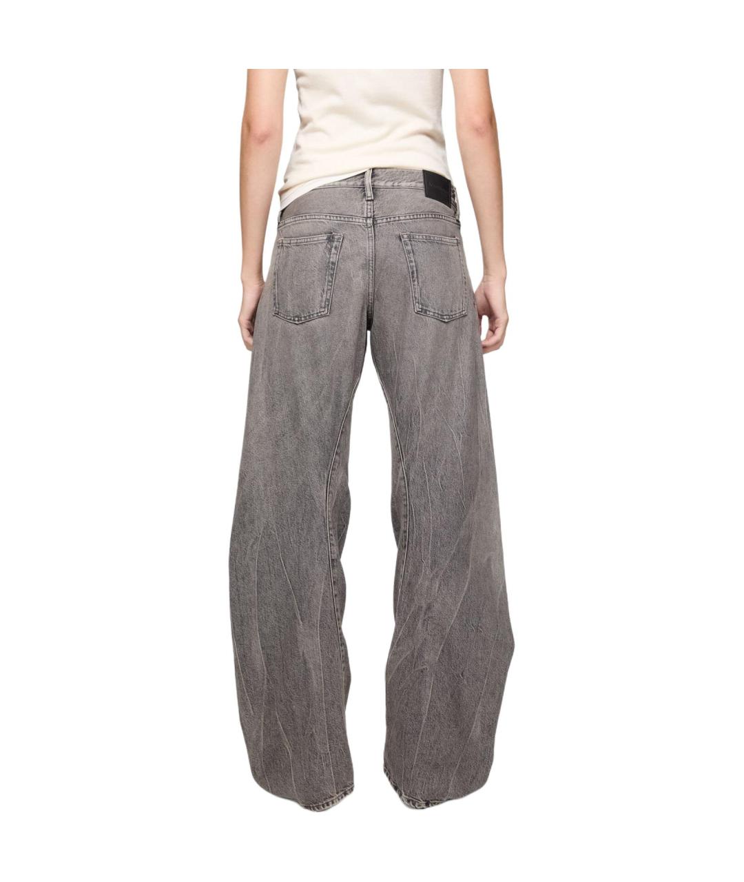 ACNE STUDIOS Серые хлопковые прямые джинсы, фото 3