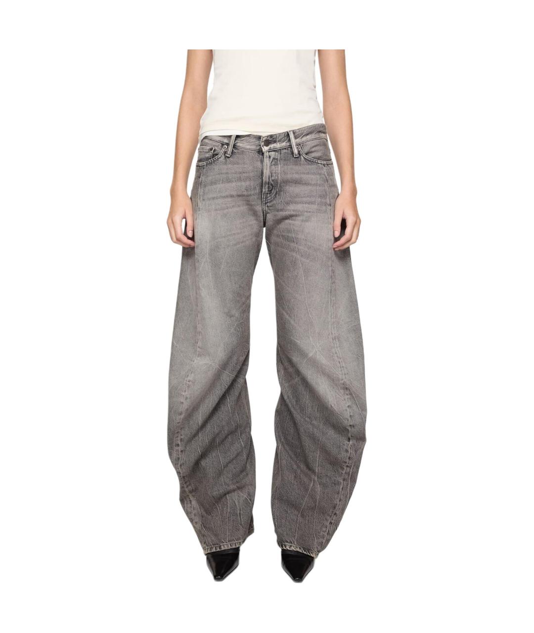 ACNE STUDIOS Серые хлопковые прямые джинсы, фото 2